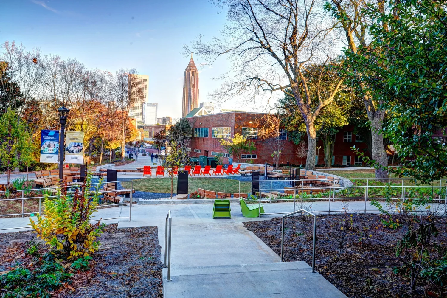 Completed Divine Nine Plaza at Georgia Tech