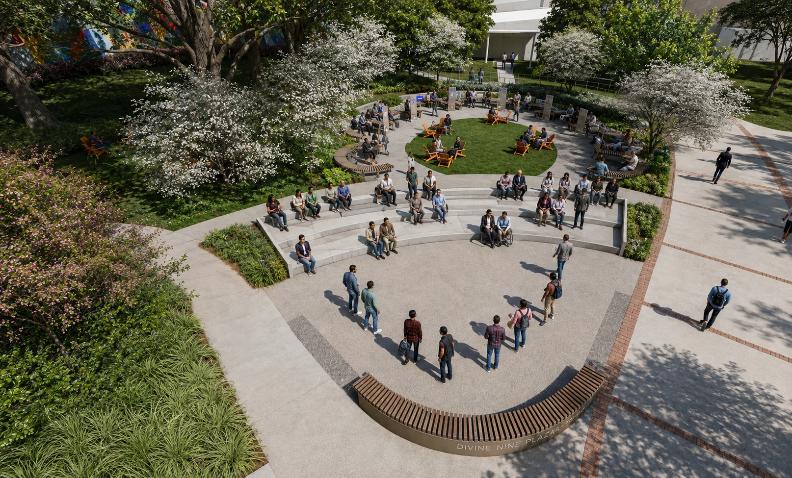 The Divine Nine Plaza rendering at Georgia Tech University