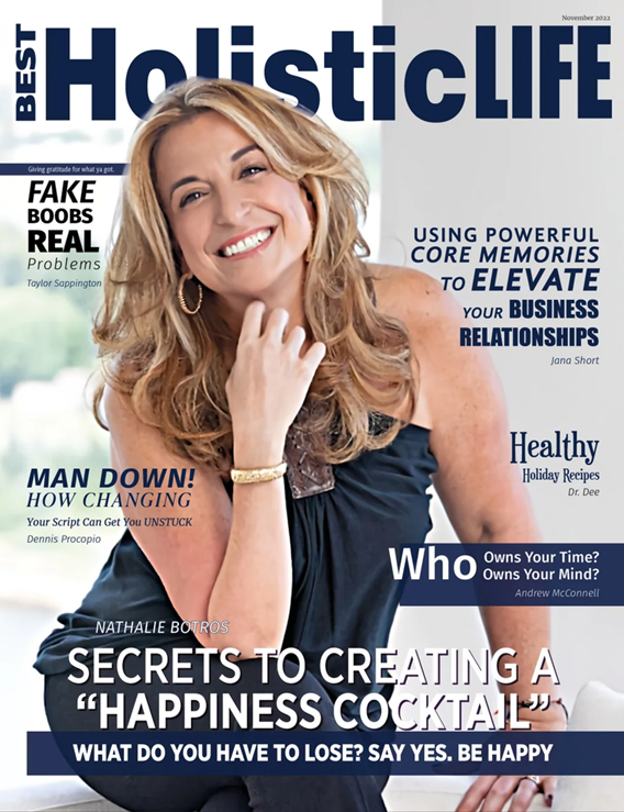 Nathalie Botros on the cover of Best Holistic Life Magazine Cover girl