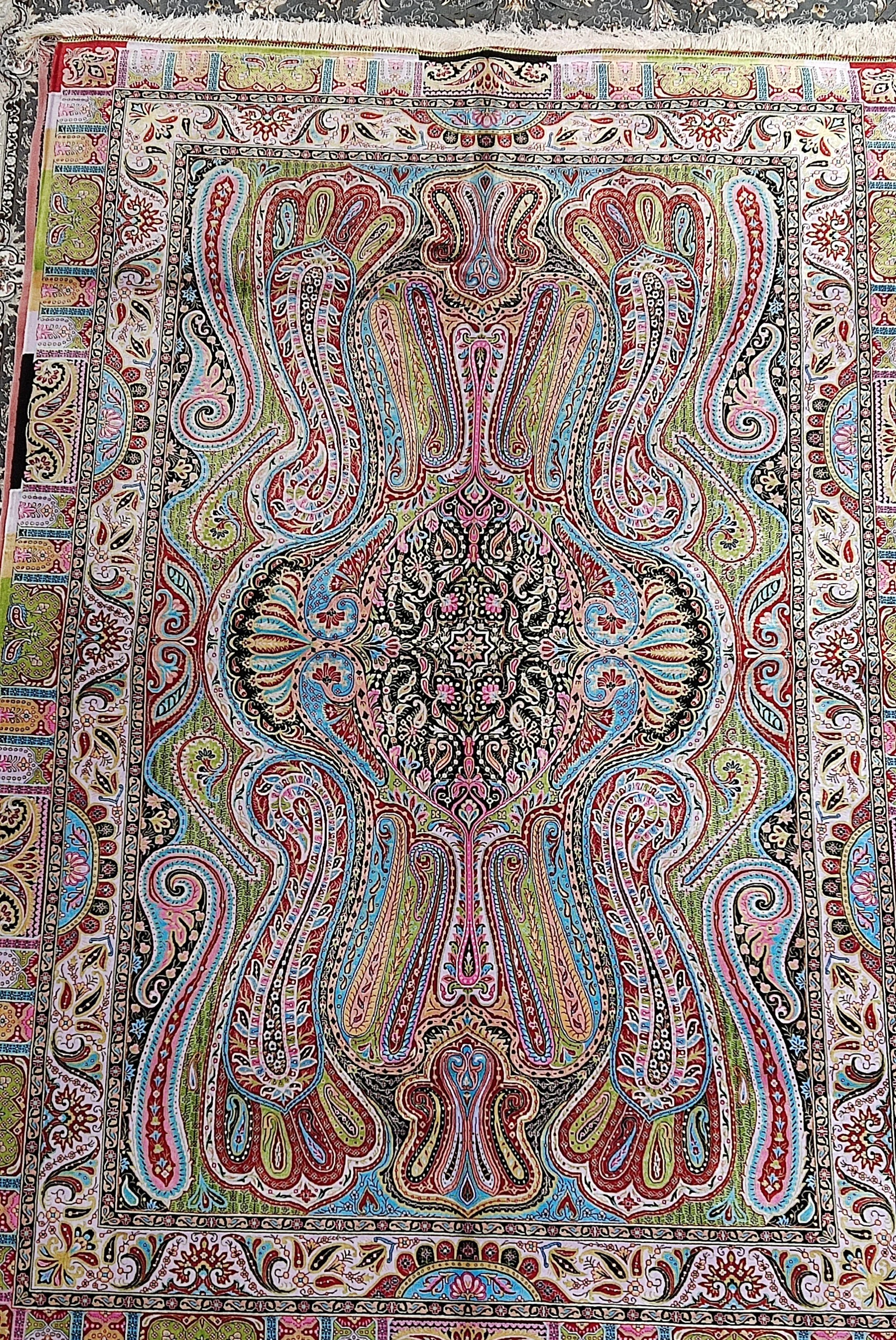 Qom Silk Paisley Pastels
