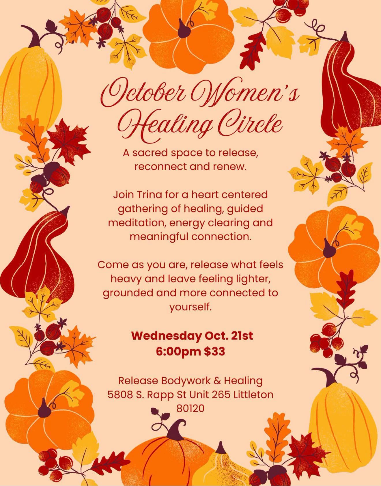October Women's Healing Circle with Trina
