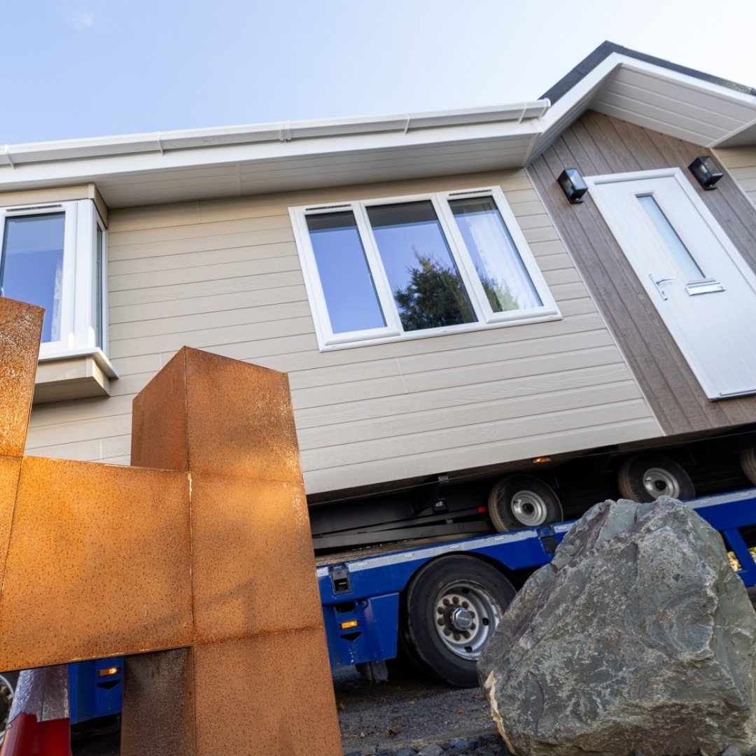 🚚 From Factory to site with #BerkeleyTransport
 Last week, one of our bespoke H4 homes left the factory and arrived at @warfieldpark This unique home features custom details&nbsp;that go&nbsp;beyond our standard designs&mdash;proving that any custom