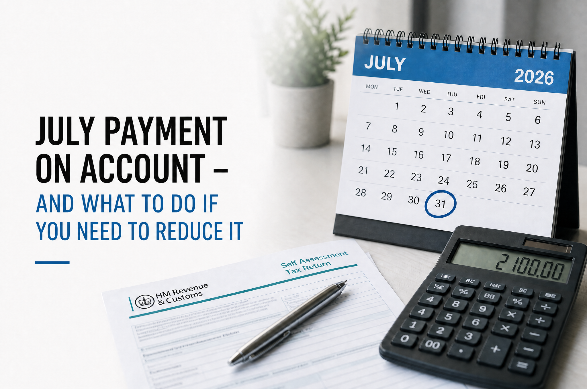 July payment on account and what to do if you need to reduce it