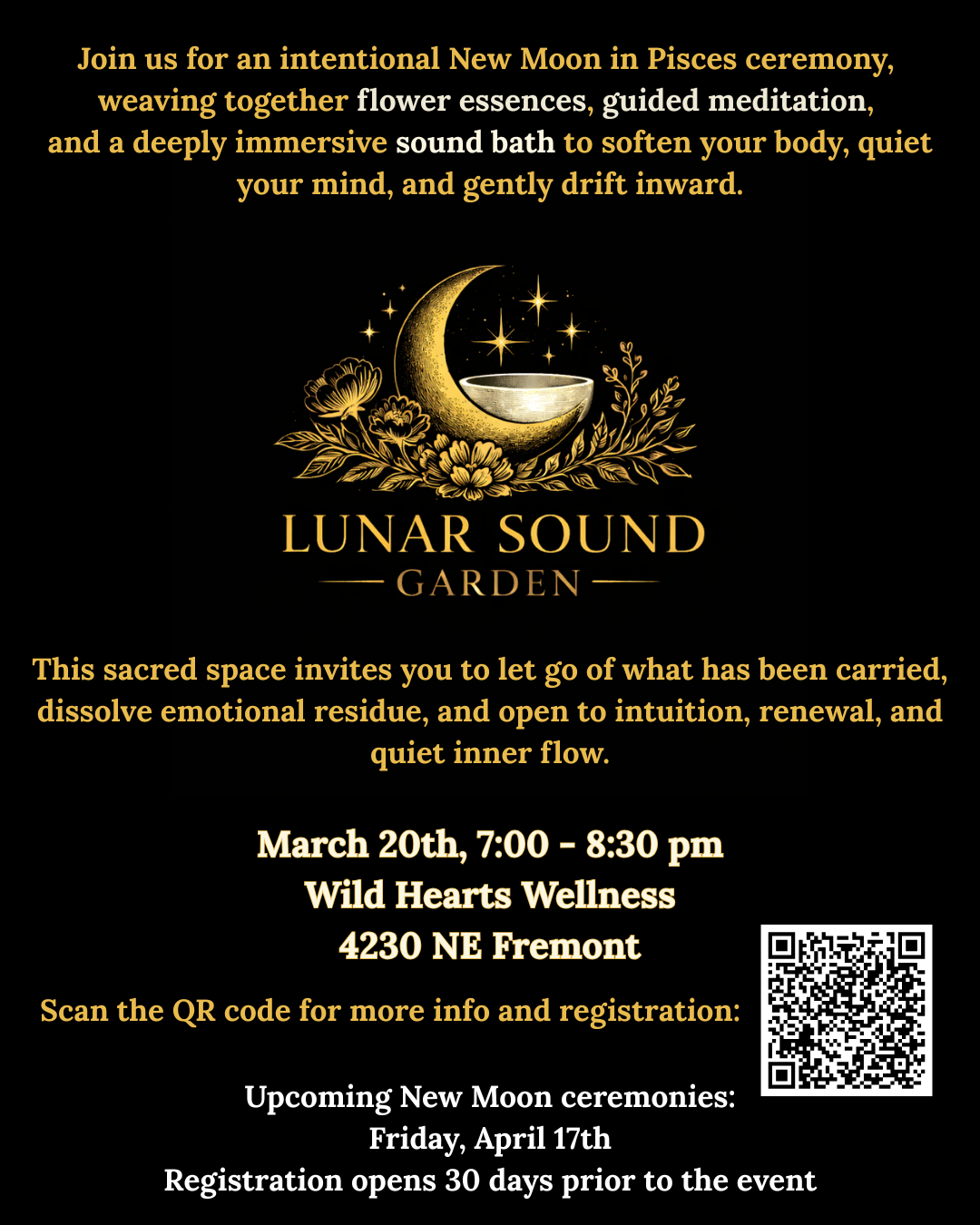 New Moon Sound Bath and Ceremony with Lunar Sound Garden