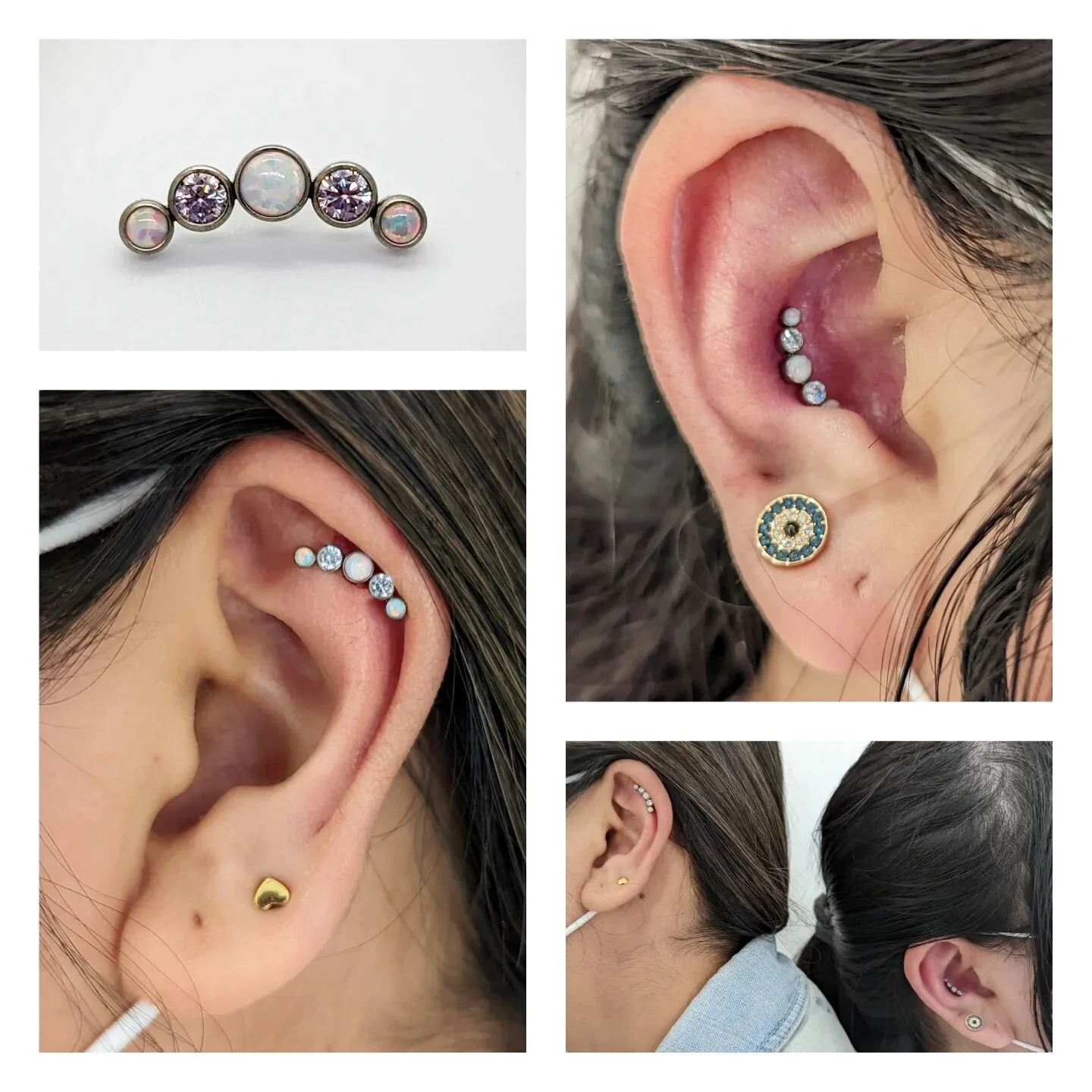 Two friends, two piercings, two different looks with the same piece of jewellery! 
Fresh conch and helix done by me @chronicink, jewellery by @invictus_bodyjewelry. Swipe for close-ups.

#piercings #earpiercing #piercer #helixpiercing #helix #conchpi