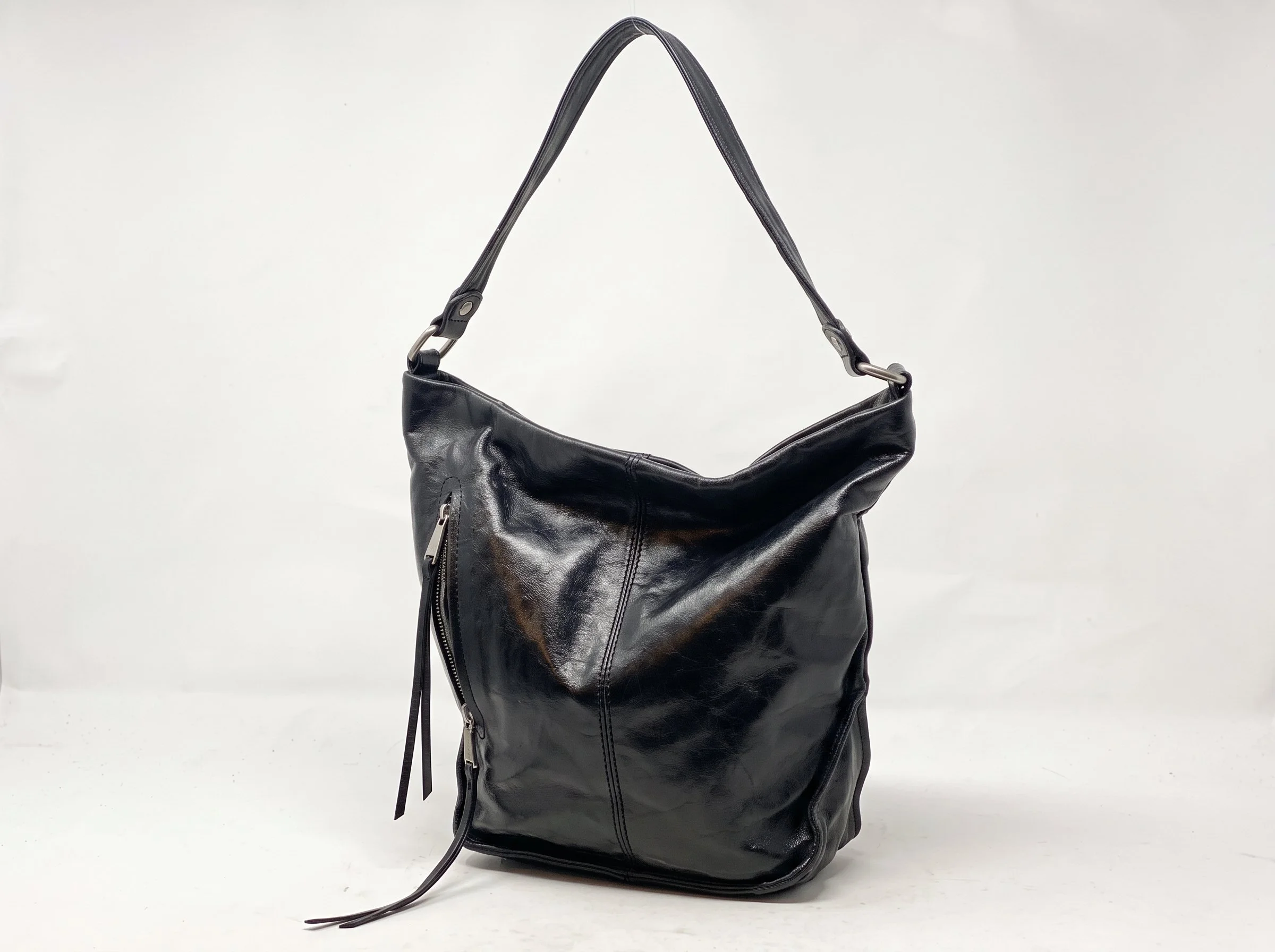 Vintage Meredith Shoulder Bag, in Black Leather, by HOBO International