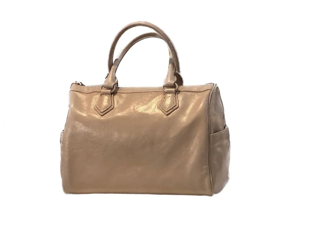 Mark & Graham Taupe Leather Satchel / Doctor Bag