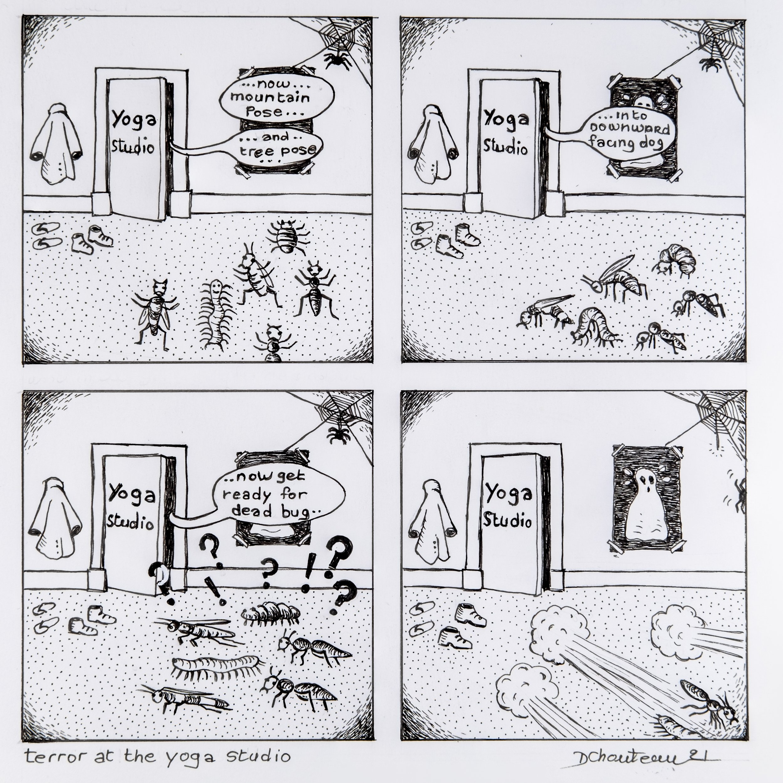 "Terror at the yoga studio", July 31, 2021 - Deadbug, anyone?