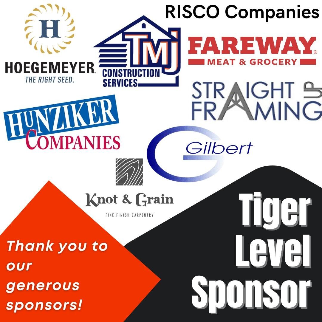 We want to thank our generous Tiger Sponsors Hoegemeyer Seed, Hunziker Companies, TMJ Construction Services, Risco Companies, Fareway, Straight Up Framing, The City of Gilbert, and Knot &amp; Grain for sponsoring Gilbert Days on Main 2022 on Saturday