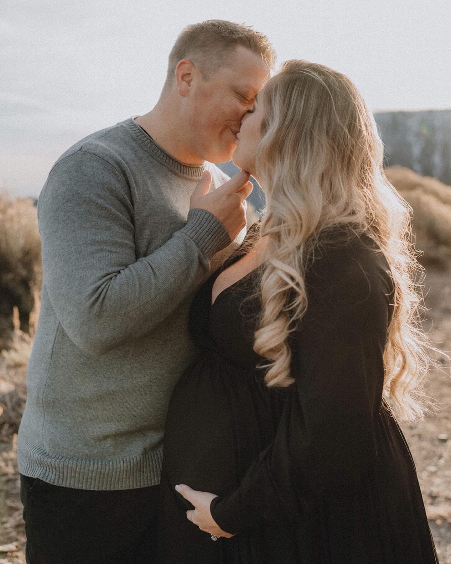 These two are expecting their baby boy anyyyyy day now and I&rsquo;m beyond excited that we were able to make these maternity photos happen. It was the windiest day ever up in the mountains but these two braved the cold and wind for their session and