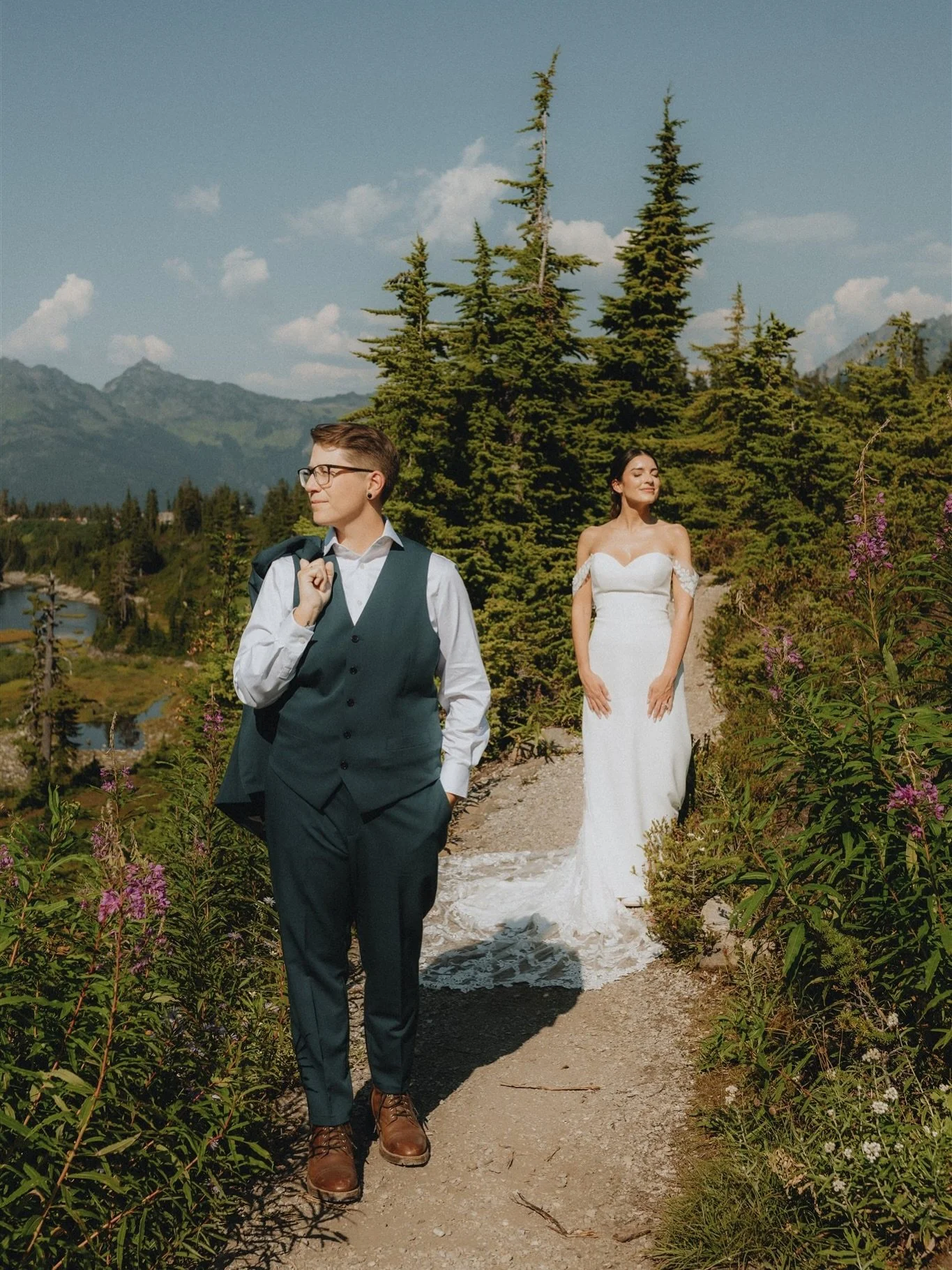 A first look location that rivals the ceremony location and other spots throughout the day? Yes please!!! 

These two gave me the best birthday present ever which was letting me photograph their super intimate elopement in the mountains in August. As