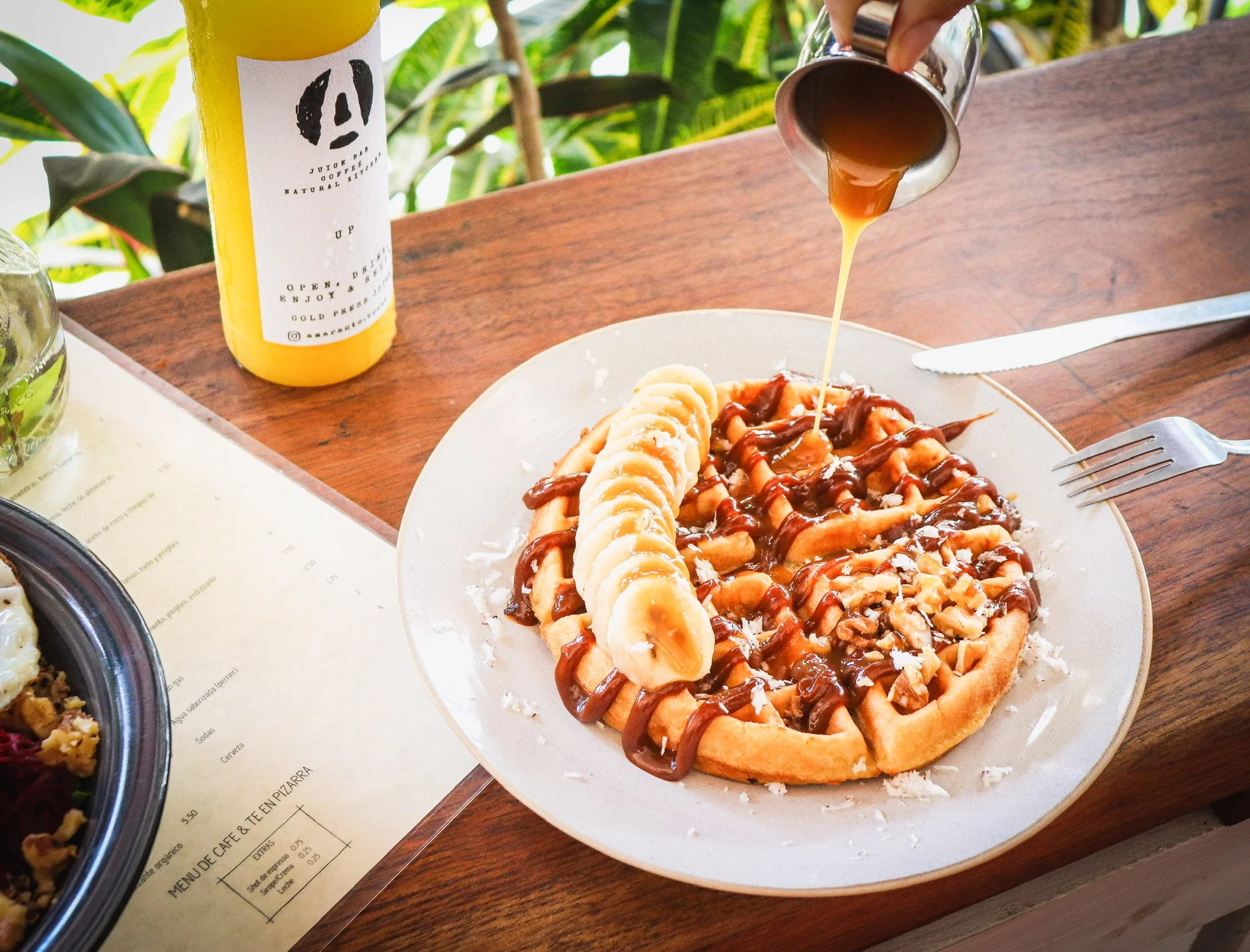 Dulce de Leche y Banana Waffle