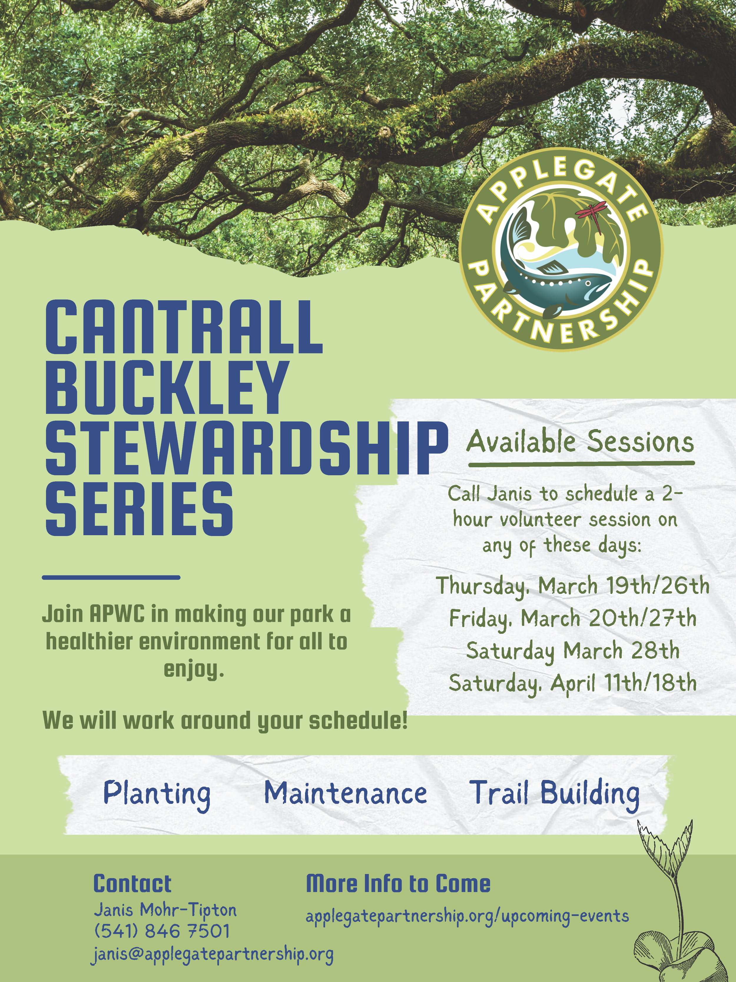 Cantrall Buckley Park Spring Stewardship Opportunities