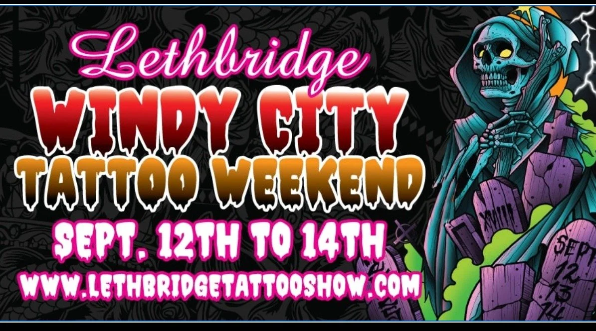 The Kr&uuml;e is heading down for a weekend of tattooing. Come get some ink at @wctlethbridge with your favorite artists. 
We are doing walk-ups,flash, pre-drawns &amp; pre-bookings
#urge2 #lethbridgetattoo #wctlethbridge #windycitytattooconvention 
