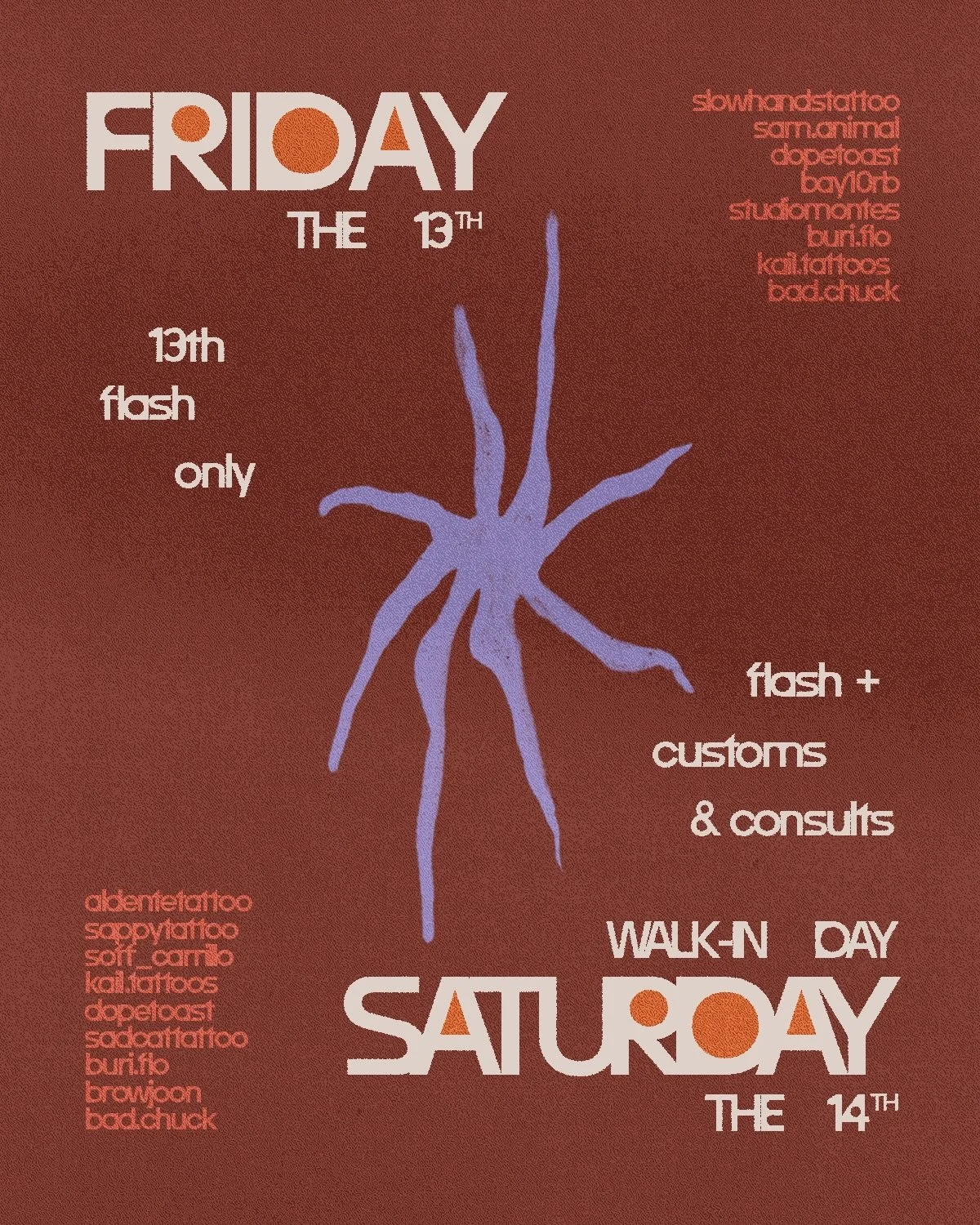 We cannot wait for this weekend! How about just a little more flash?? + all the rest is up for your perusing pleasure on our pinned post.

While we&rsquo;re here, some clarification on what&rsquo;s going on this weekend: 

★ Friday the 13th will be a