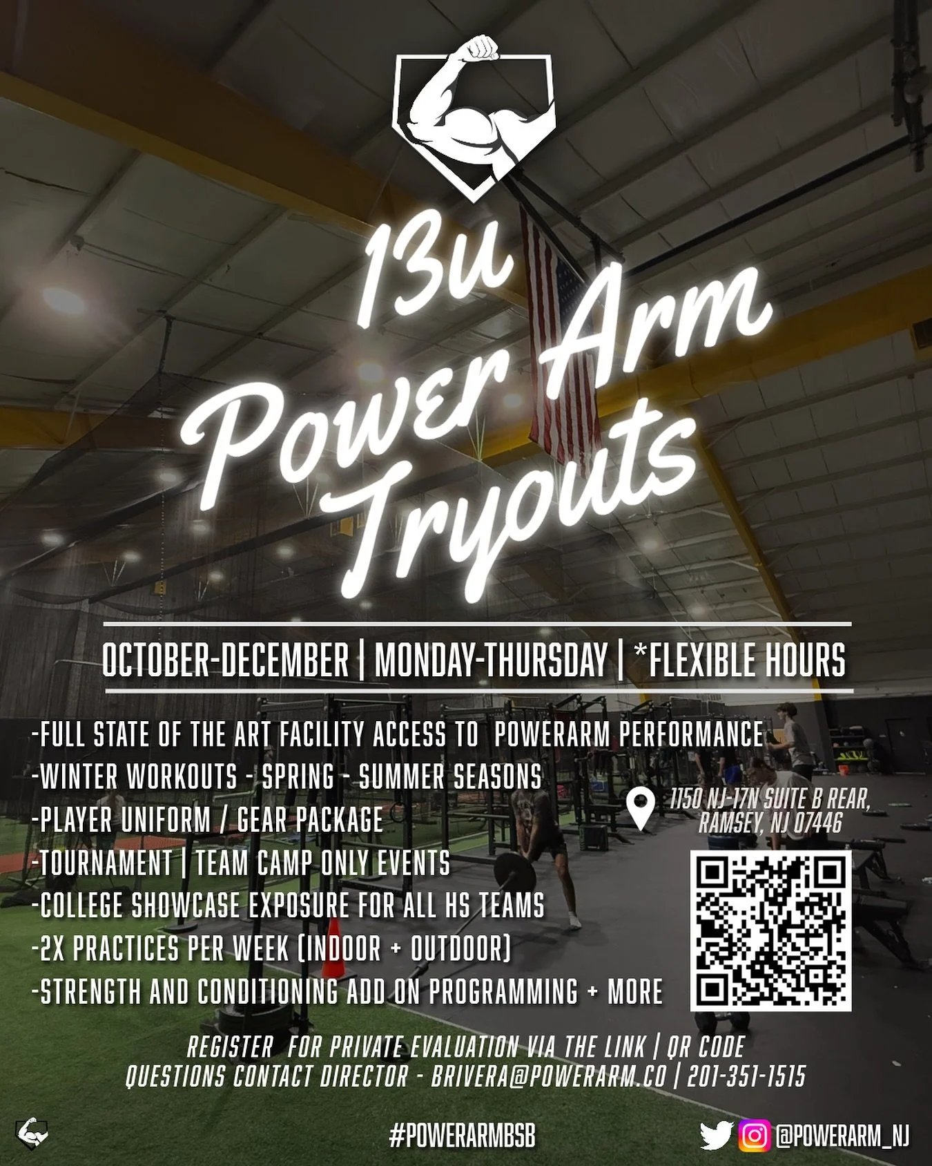 🚨 13U POWER ARM SPRING&ndash;SUMMER 2026 TRYOUTS 🚨💪⚾️

✅ Year-round development (Winter, Spring, Summer)
✅ Tournament-only events
✅ College showcase exposure (HS teams)
✅ 2x weekly practices (indoor + outdoor)
✅ Strength &amp; conditioning add-ons