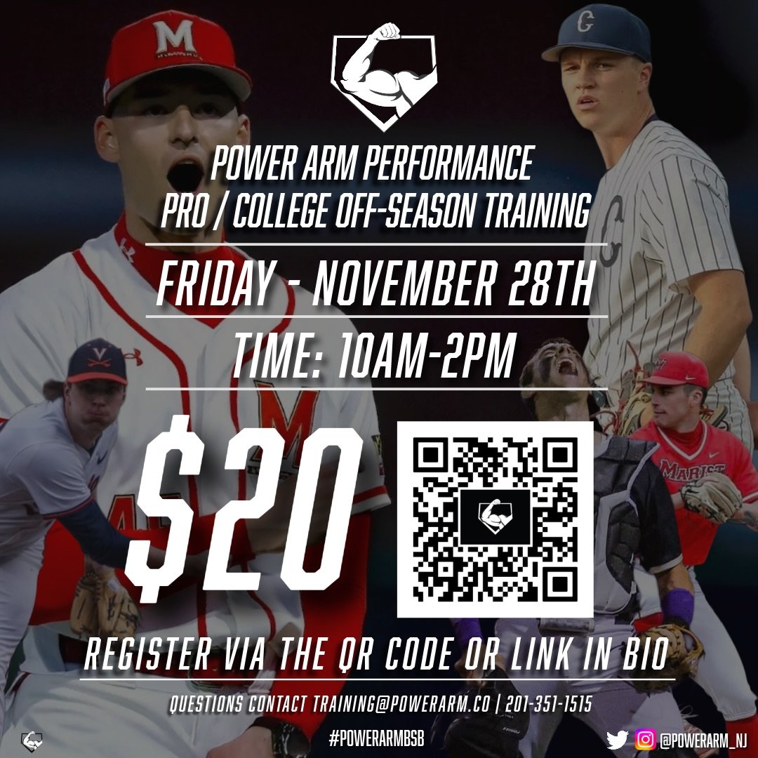 Power Arm Performance is now accepting registration for our Pro /College Off-Season Training Program.

Athletes home for winter break will have access to our hitting tunnels, mounds, gym, strength program, and optional pitcher development sessions de