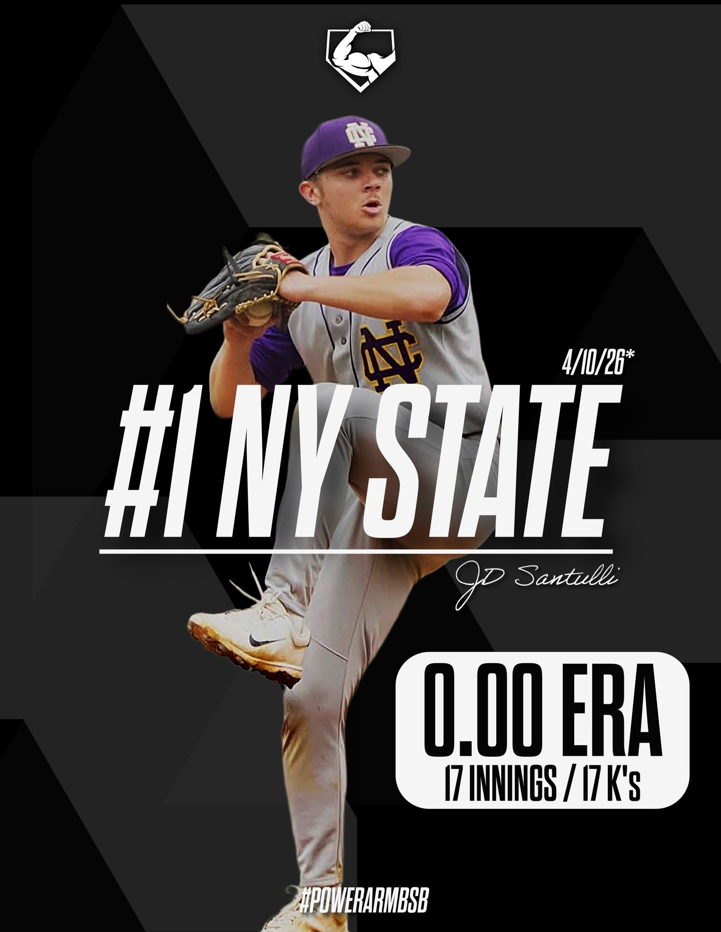 𝐒𝐓𝐀𝐓𝐄&rsquo;𝐒 𝐁𝐄𝐒𝐓.

As of April 10th, JD Santulli ( @jtulli24 ) has opened the spring season in dominant fashion, earning the #1 ranking in New York for ERA ( 0.00 ) with 17 strikeouts for Clarkstown North.

A commanding presence on the mo