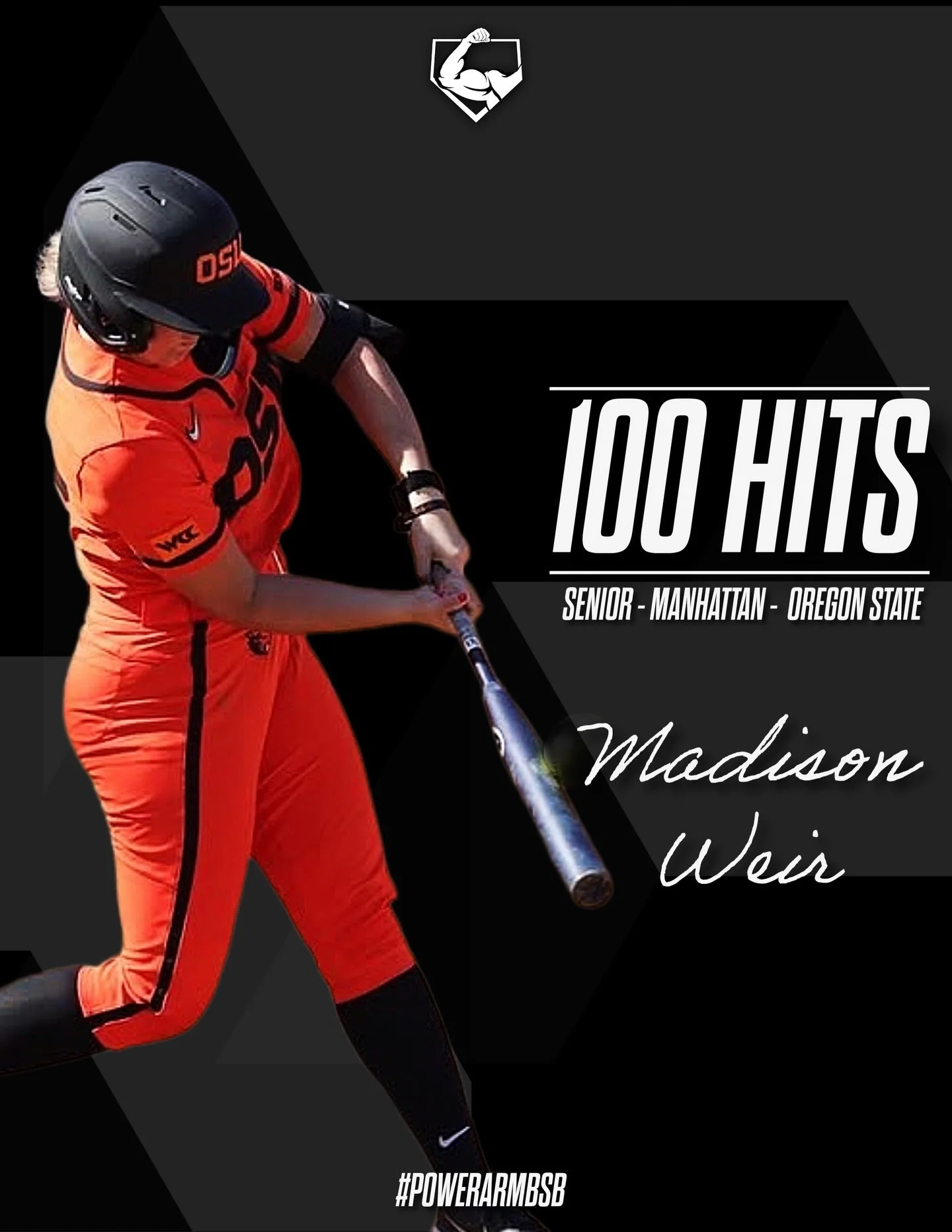 Big congratulations to our girl @madisonweir5 on reaching 100 career collegiate hits! (last month) &mdash;well-earned, and more to come.

#powerarmsb #powerarmbsb💪🏼 #CollegeSoftball #PlayerDevelopment #DelayedRivvPost