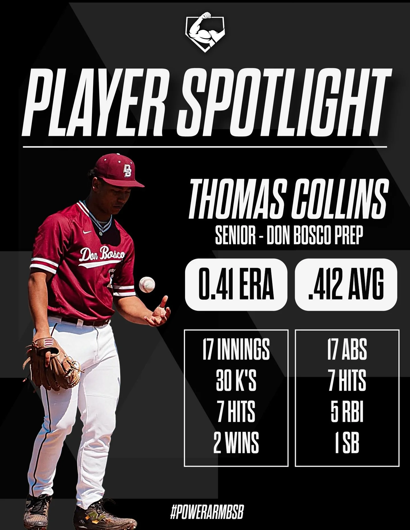 Power Arm Player Spotlight: Week 4 (April 27)

Highlighting the consistent production from our athletes this season. Whether it&rsquo;s on the rubber or in the box, these players are proving to be some of the toughest outs in the state.

Thomas Colli