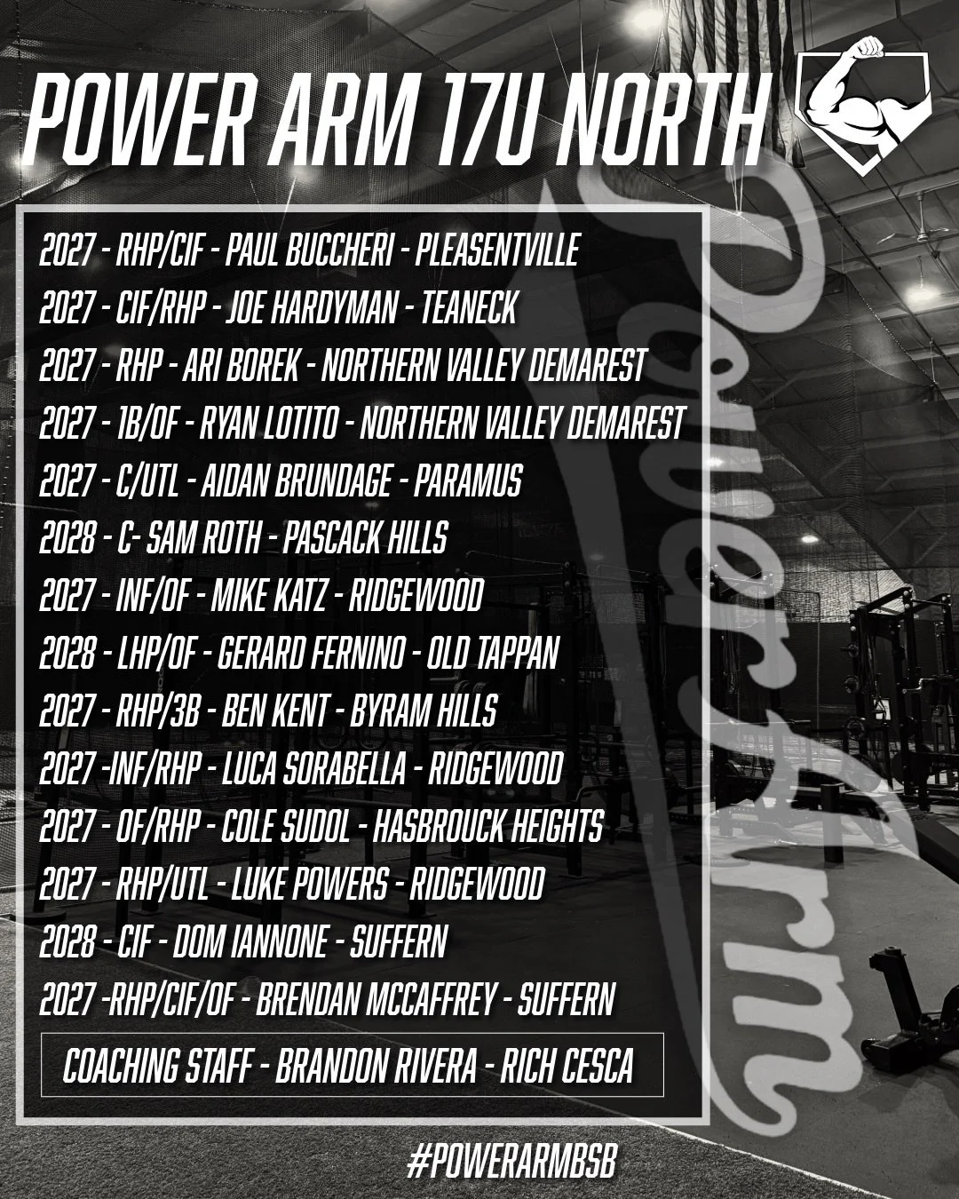 17u North + South Showcase Rosters are set! 

First practice 2 weeks away! 

#powerarmbsb💪🏼