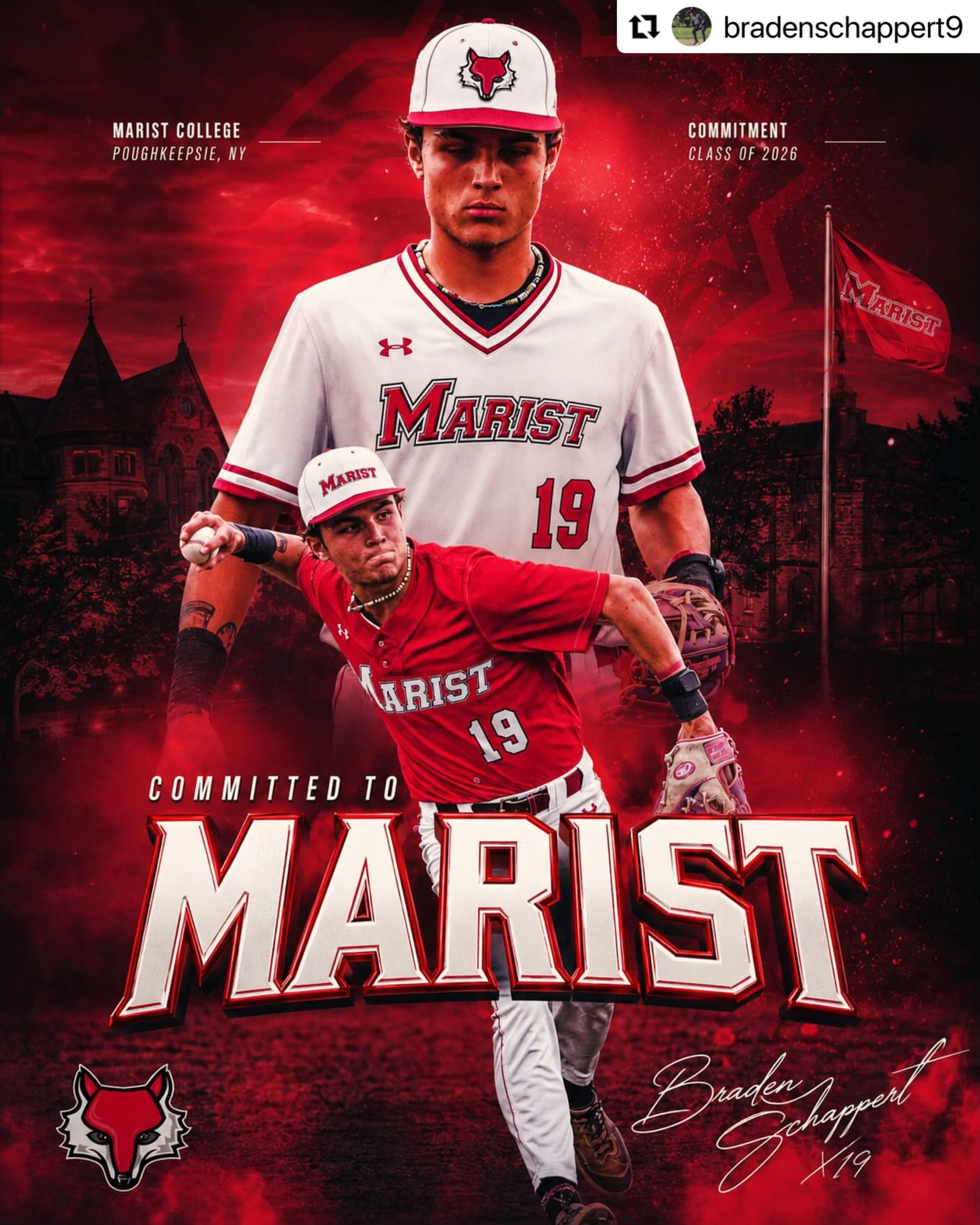 #Repost @bradenschappert9 
・・・
I&rsquo;m very thankful for my time at Ramapo and all my brothers and relationships I&rsquo;ve made throughout the way, With that being said I&rsquo;m happy to announce my commitment to play division 1 baseball at Maris