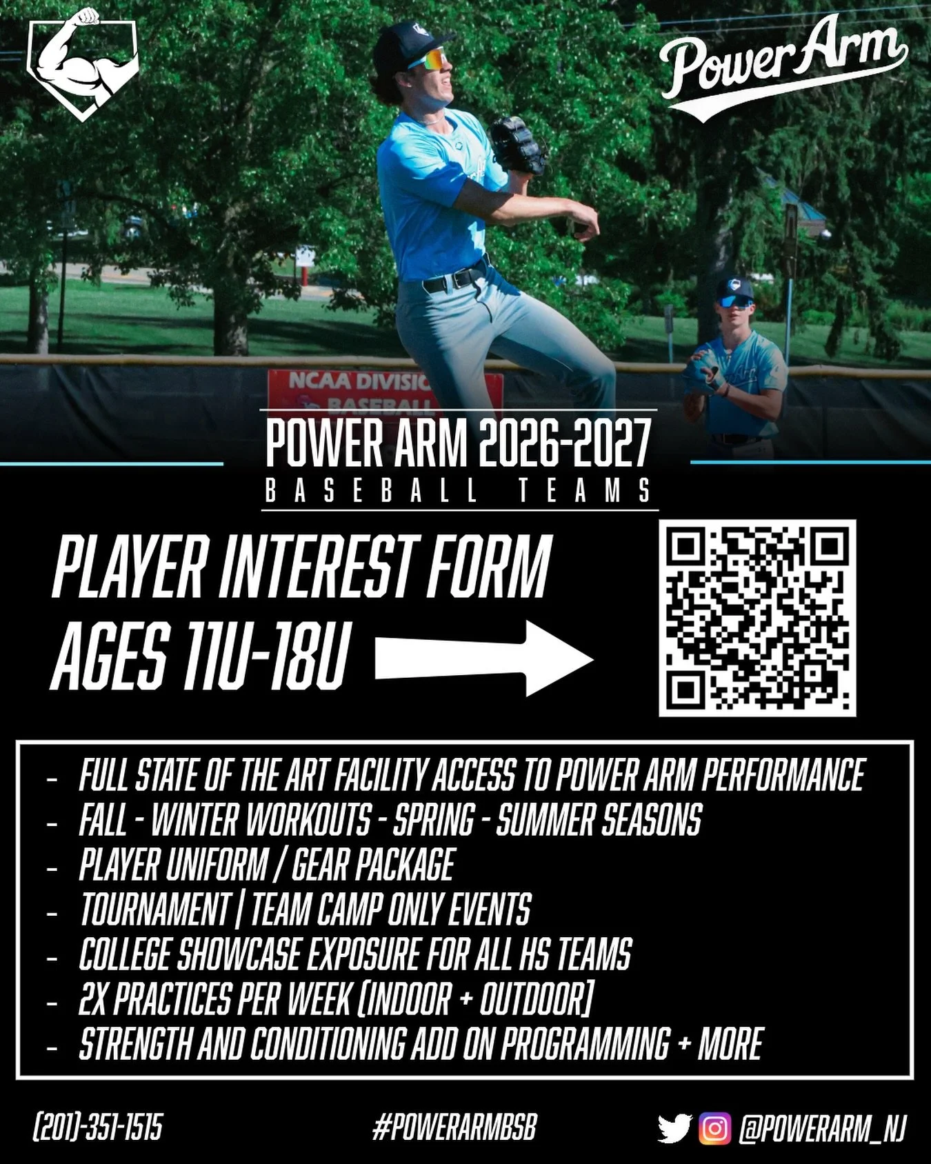 Power Arm Baseball is actively recruiting players for our Fall 2026-2027 season teams and building interest lists for all age groups throughout the organization.

As roster spots begin to fill, we will also be establishing waitlists for each age grou
