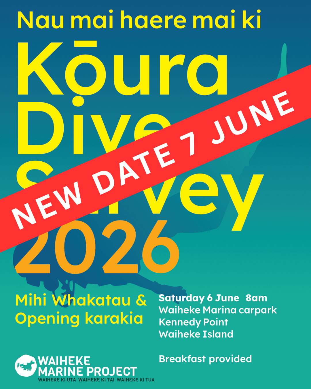 Kōura Dive Survey Opening rescheduled