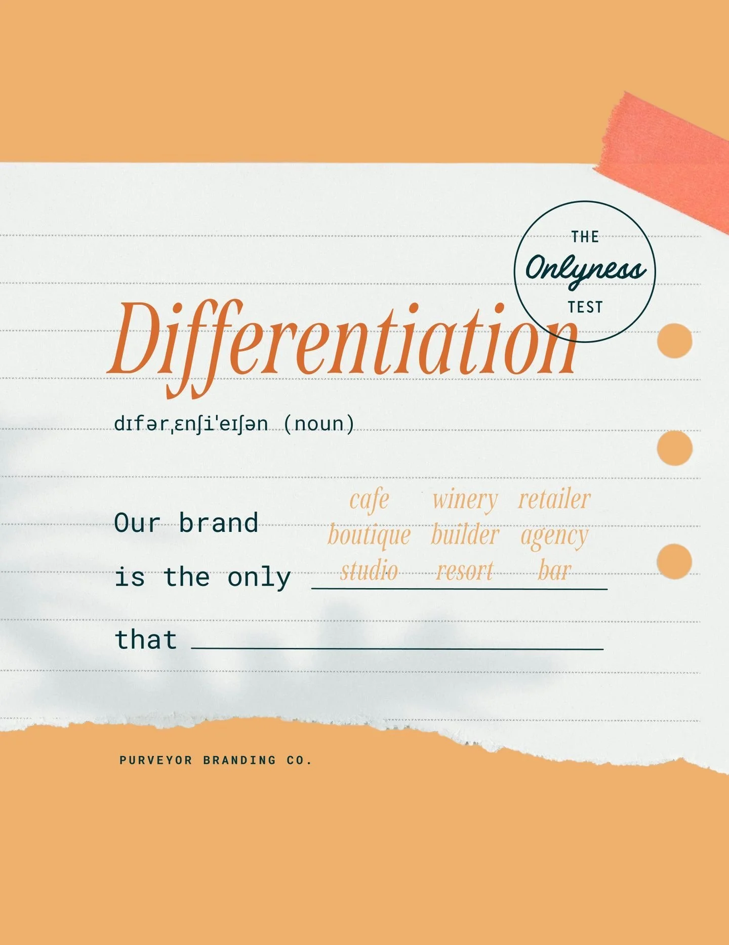 Differentiation creates memory. A space, a brand, a business that knows it only gives people something to hold onto, something to come back to, something to tell someone else about. That clarity shapes everything that follows. 
Naming, design, messag