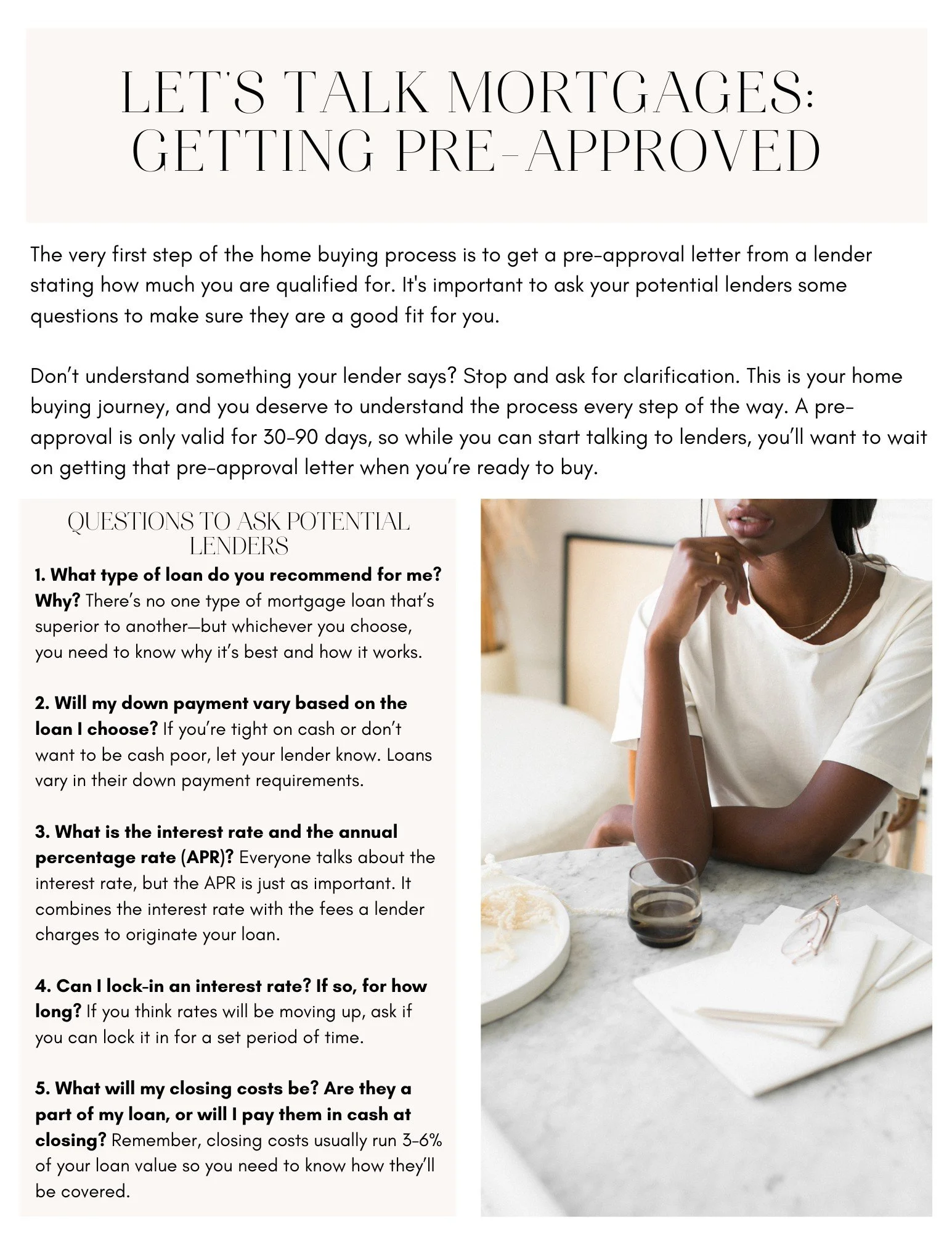 Home Buyer Lender Questionnaire Kelsi Kitchen San Diego Realtor