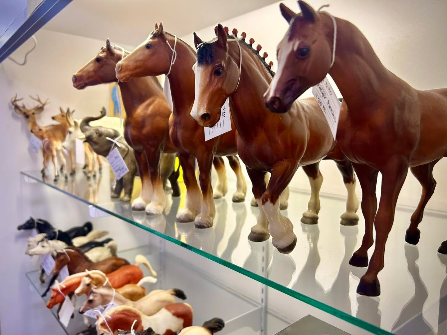 Trot on over to see us today! It&rsquo;s time to add to your Breyer collection! We&rsquo;re here for you from 10-5 today and every day -even on the 4th of July! ❤️🤍💙