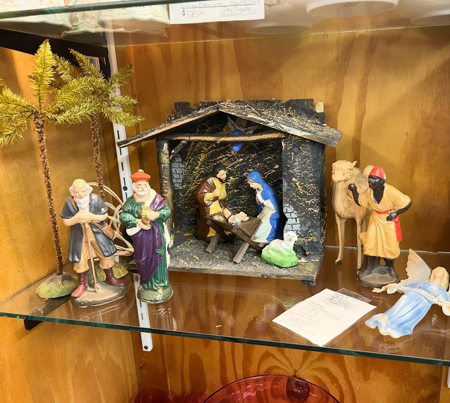 Looking for a nativity scene? This vintage German set even has date palm trees! We&rsquo;re here for you from 10-5 today! 🌟🌟🌟