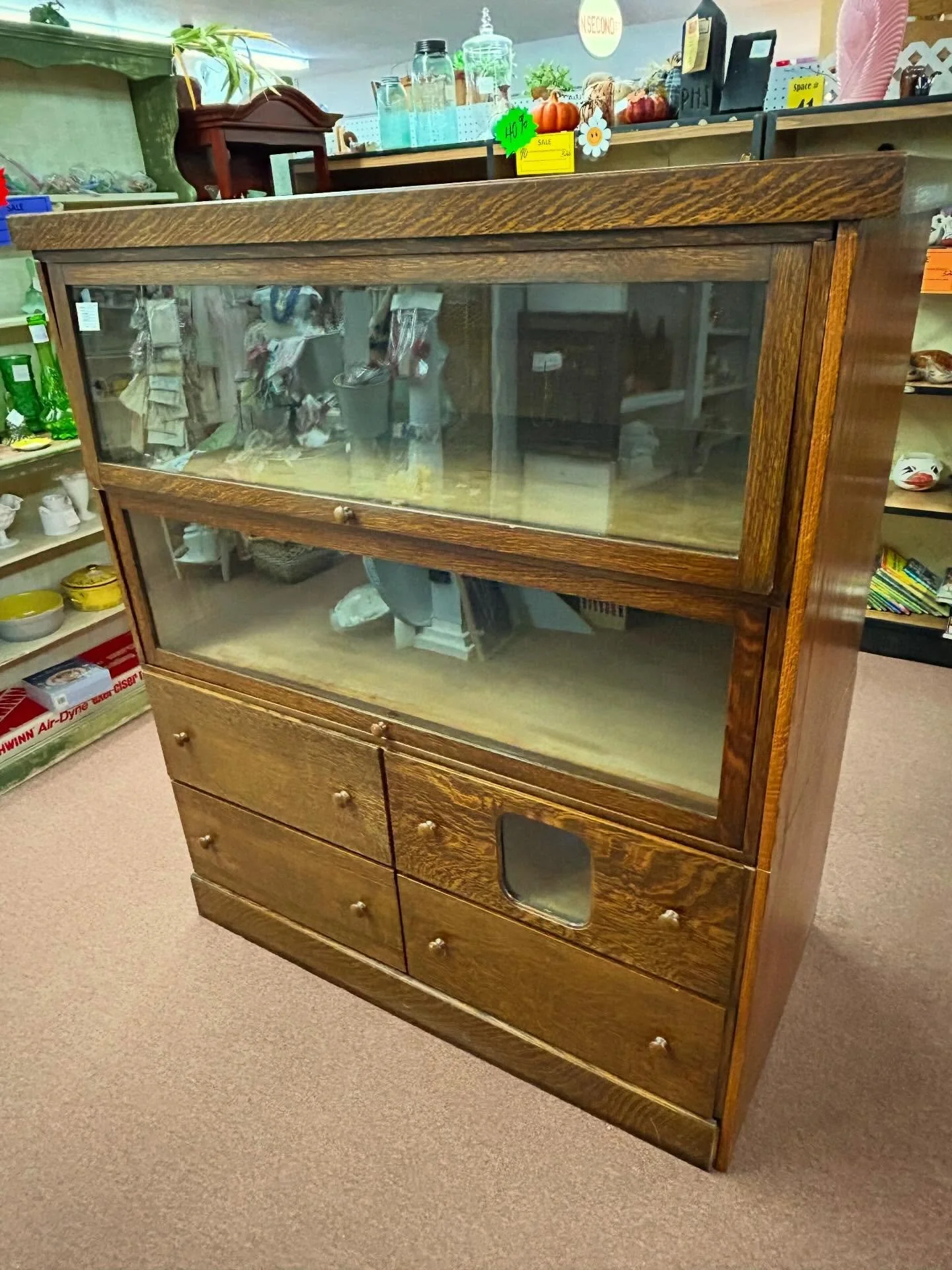 Just think! You could take this antique millinery cabinet home today, and then spend a snowy day arranging and admiring your collections! We&rsquo;re here for you today from 10-5! ☃️☃️☃️