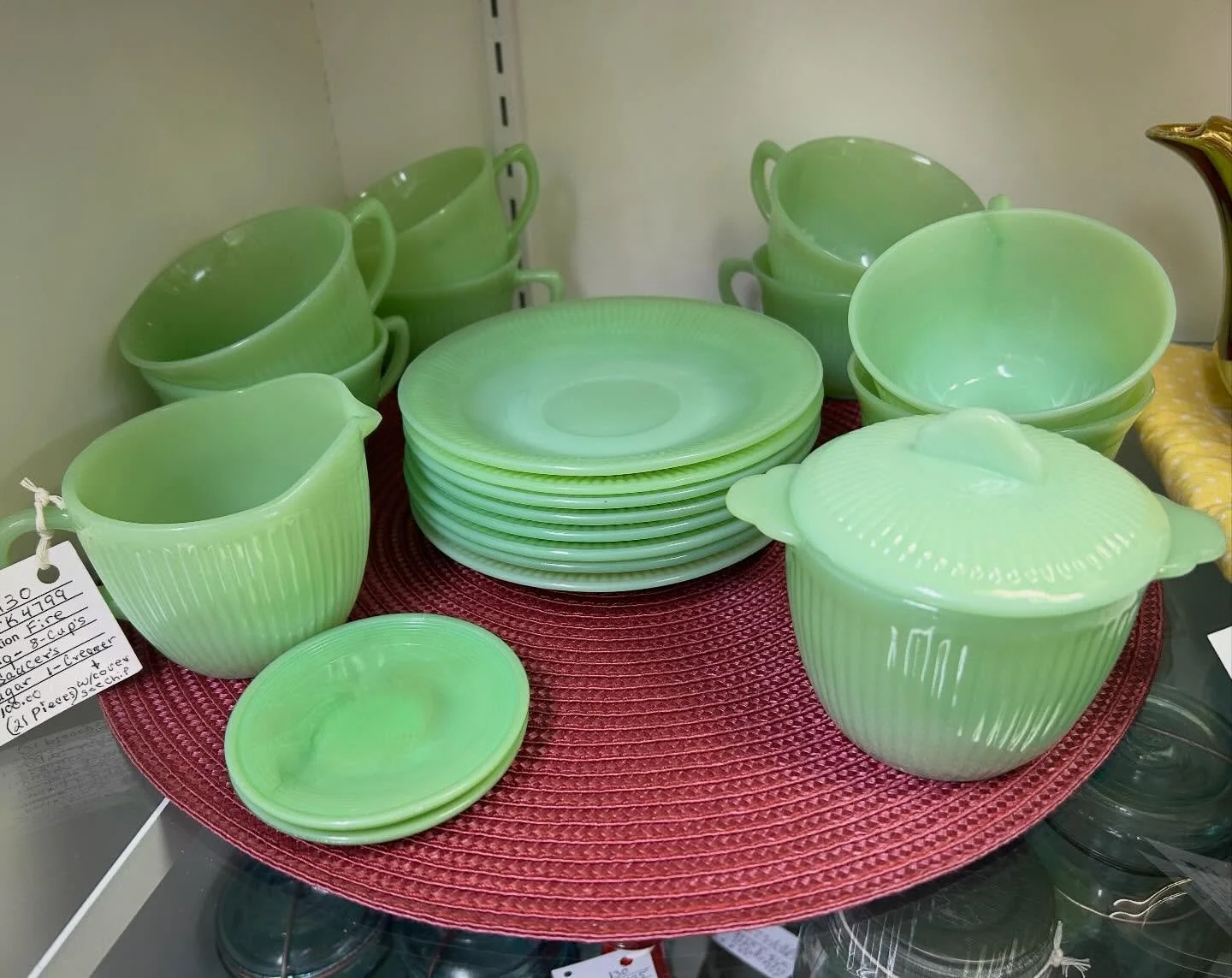 A stash of vintage Jadeite dishes just arrived! Come see us from 10-5 today! 🙌