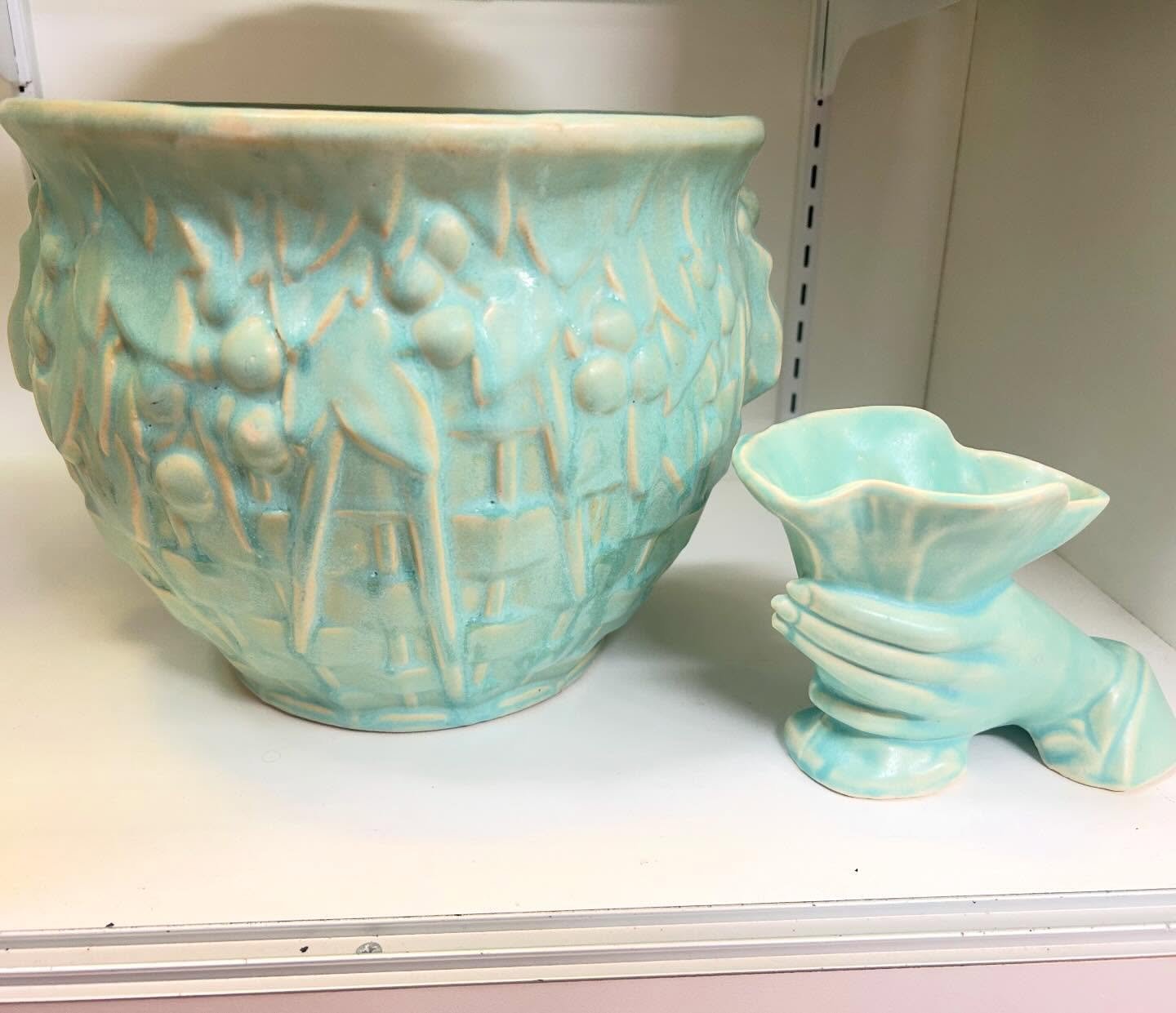 Here&rsquo;s a little McCoy Pottery to brighten your day! ☀️☀️☀️ Come see us today from 10-5!