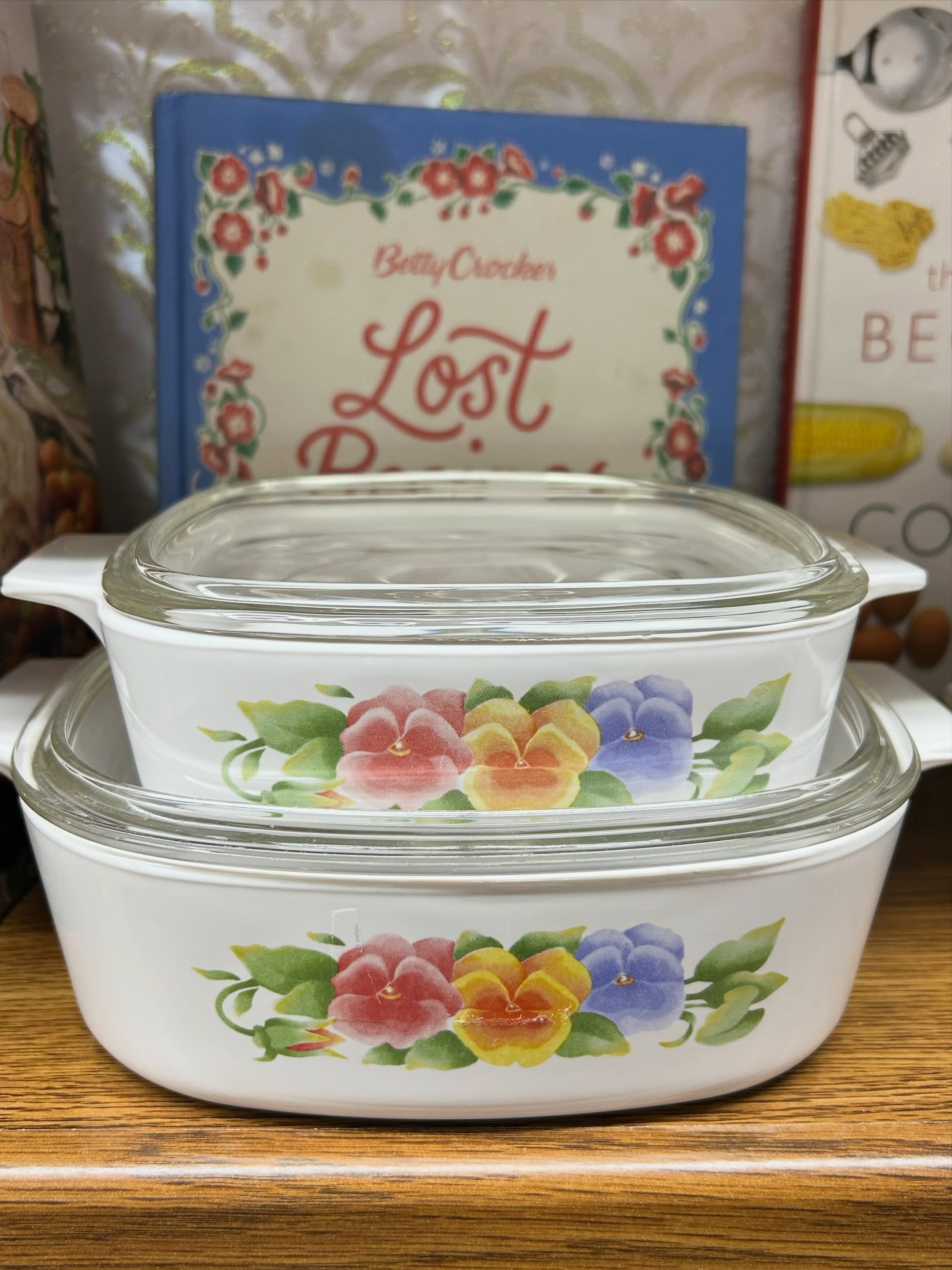It&rsquo;s a stormy August Sunday and you&rsquo;re home with your trusty Corning Ware. What are you baking??? (We&rsquo;re here for you today from 10-5!) 🌦️⚡️🥧