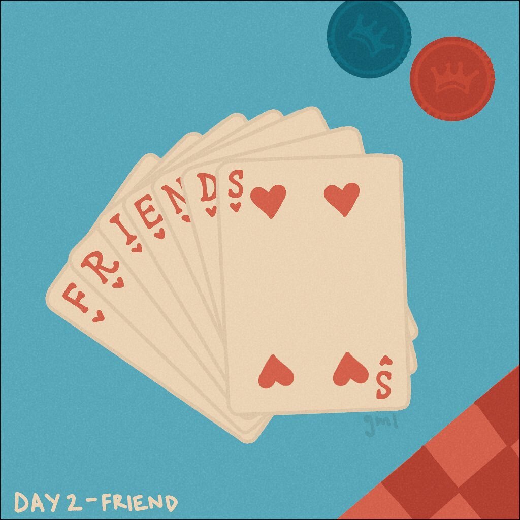inspiration challenge day 2: friend! 

someone you want to stay in and play cards with 🥰
#inspobylydiaellen #procreate #designinspiration