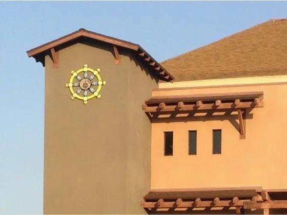 A photo of the exterior of the Buddhist Temple of San Diego