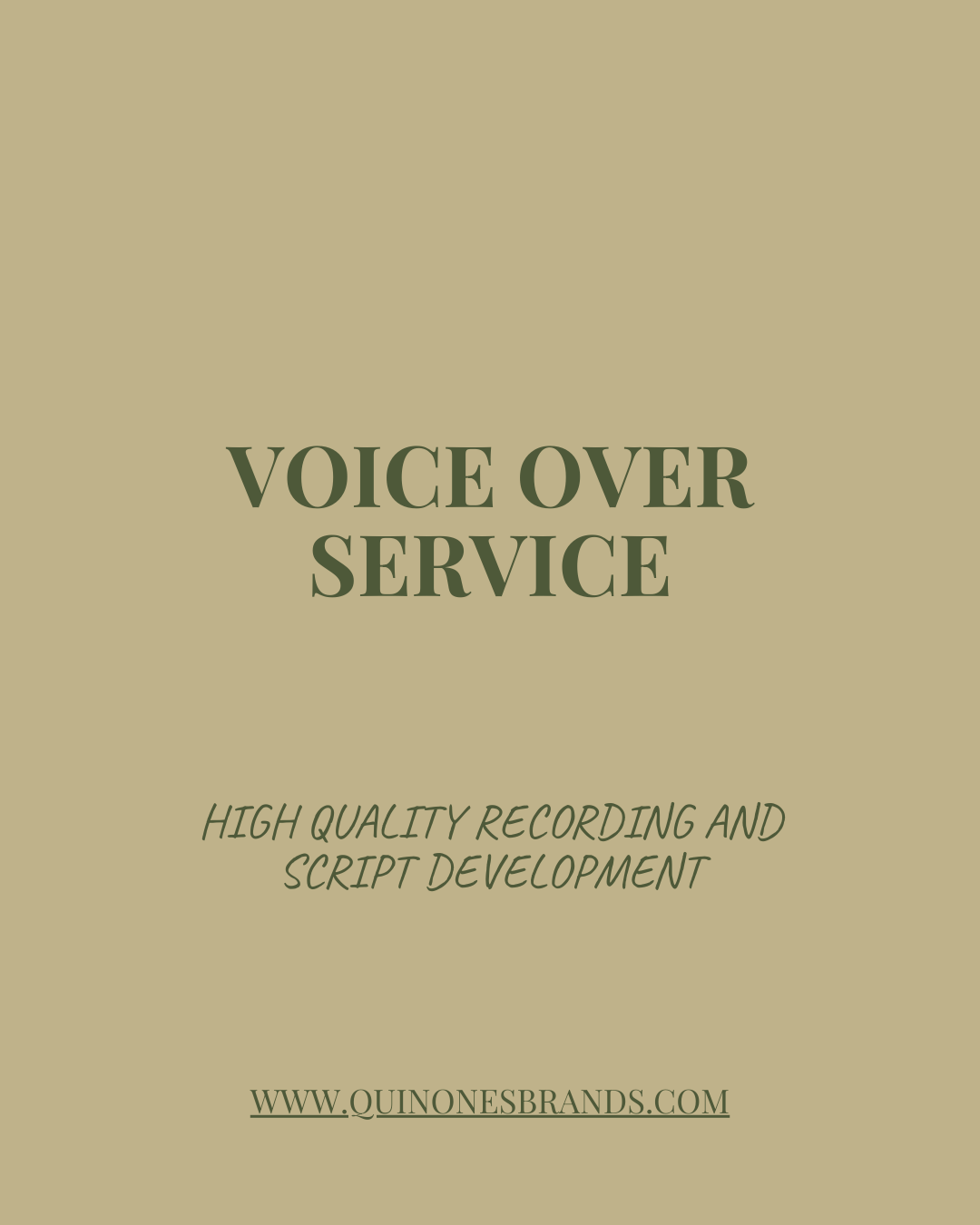 Voice Over Recordings - Audio Only