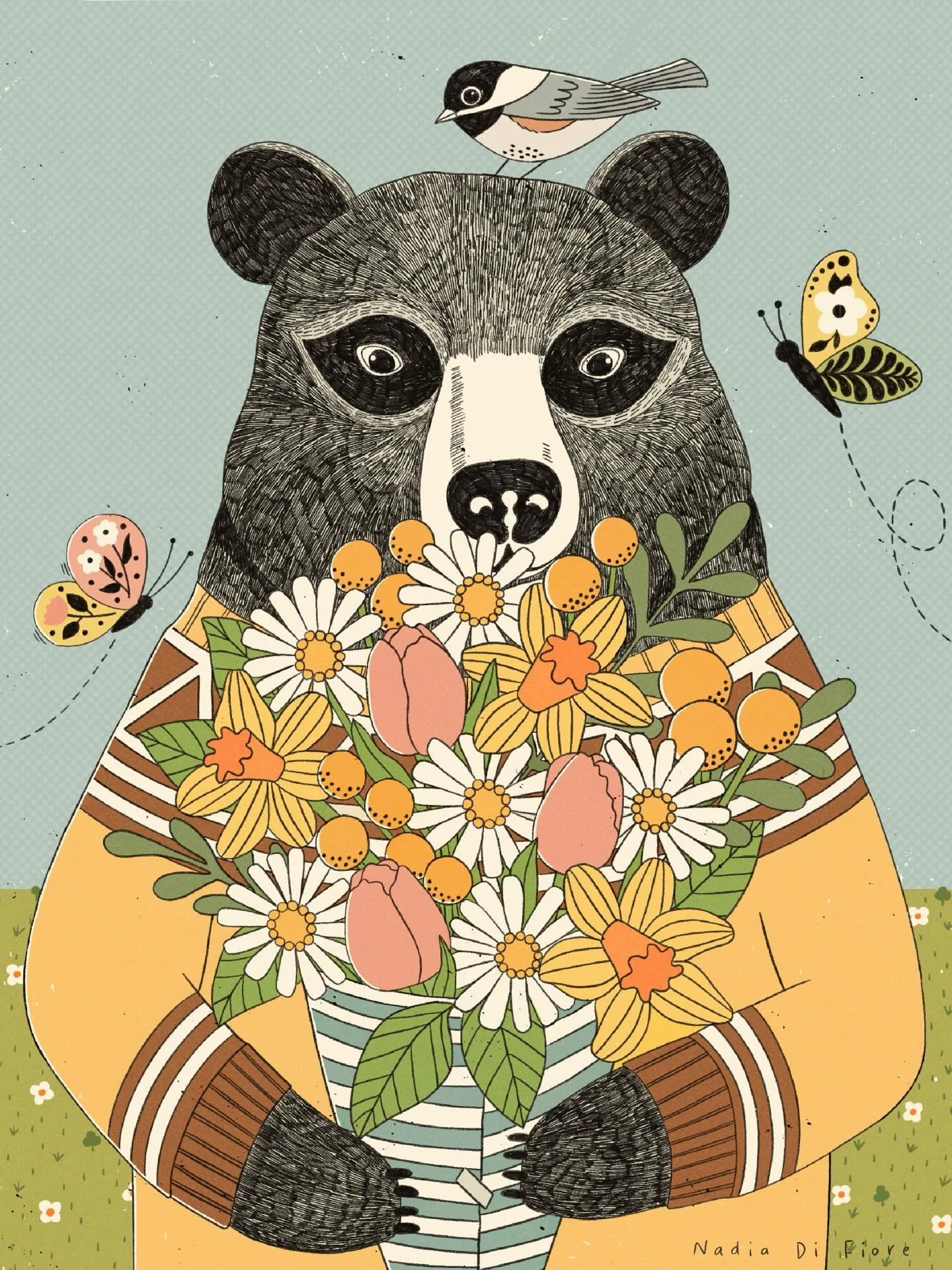 Un autre ours en pull nordique. &Agrave; Montr&eacute;al, le printemps n&rsquo;est qu&rsquo;une rumeur jusqu&rsquo;en mai.
&bull;
Another bear in a Nordic sweater. Because in Montreal, spring is just a rumour until May.