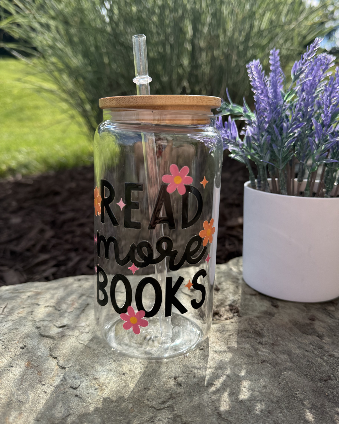16oz Glass: Read More Books