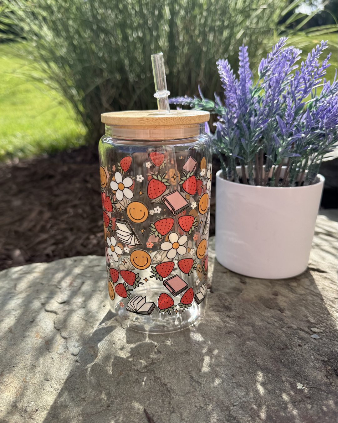 16oz Glass: Berry Books