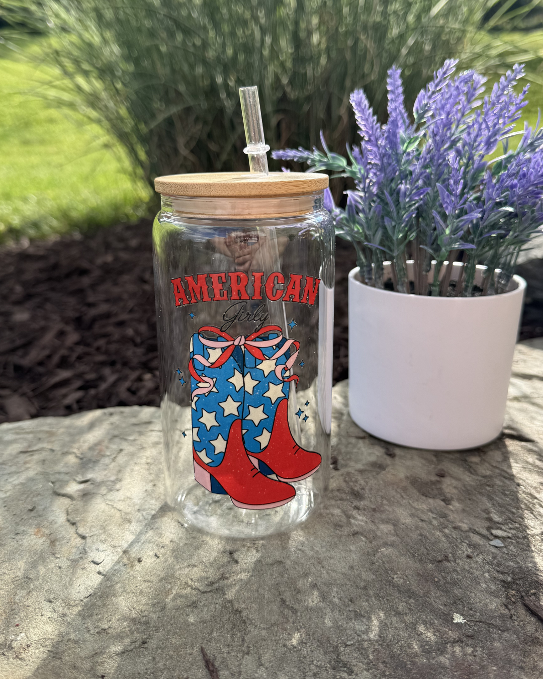 16oz Glass: American Girly
