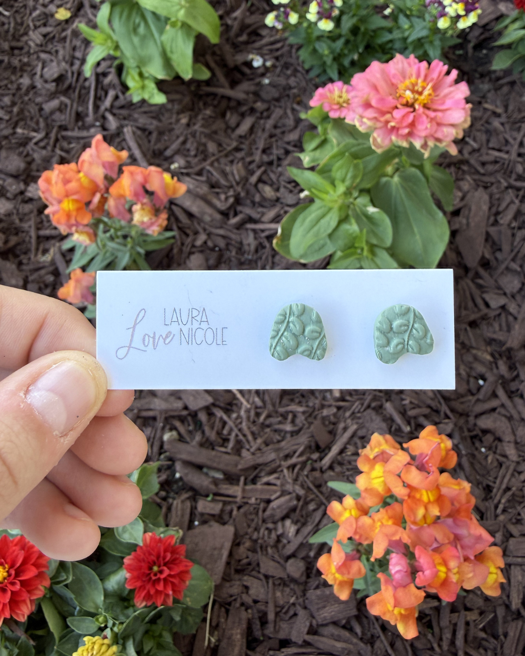 Sage Imprint Studs