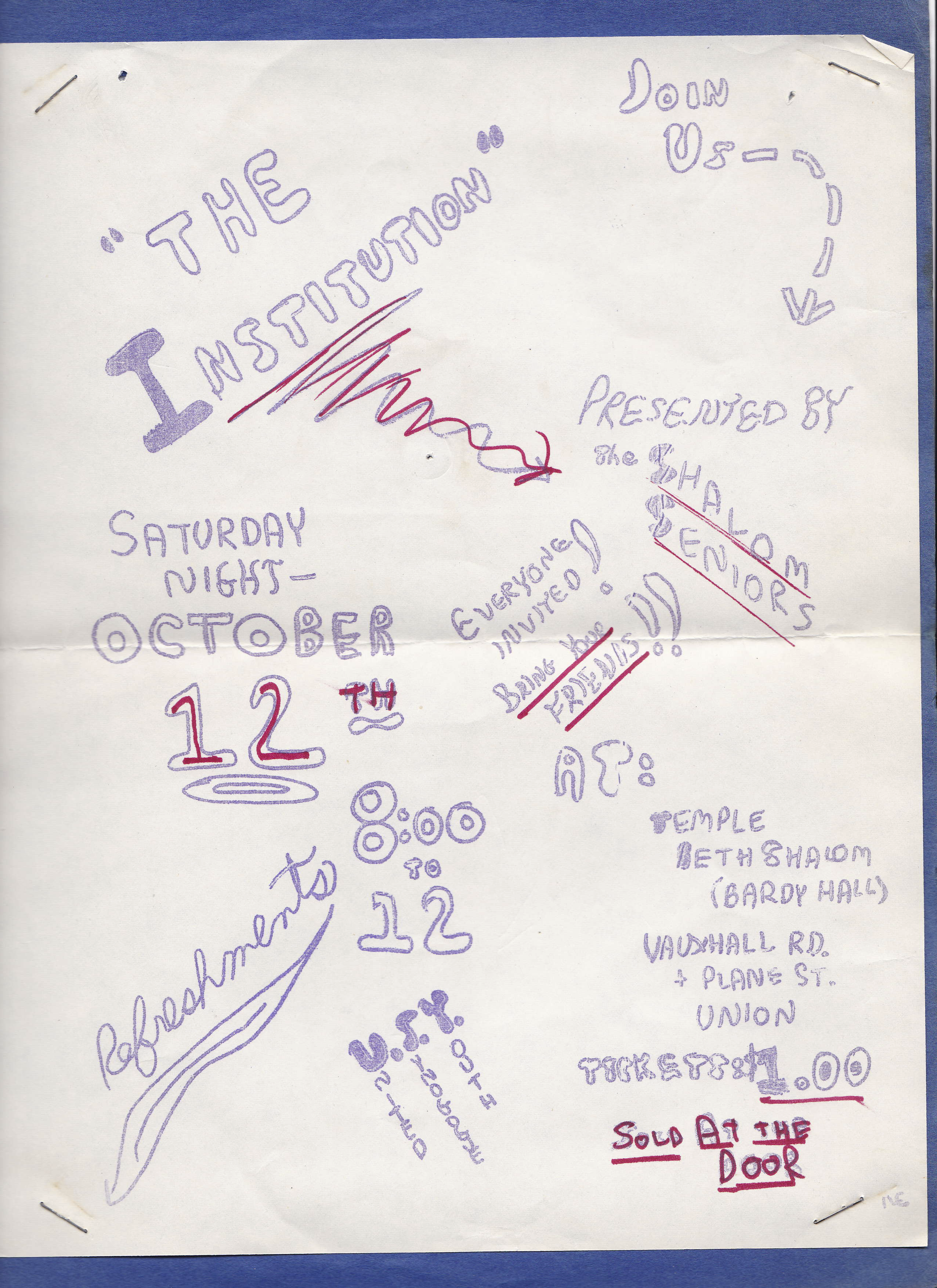 Beth Shalom, Union, NJ, Oct. 12, 1968