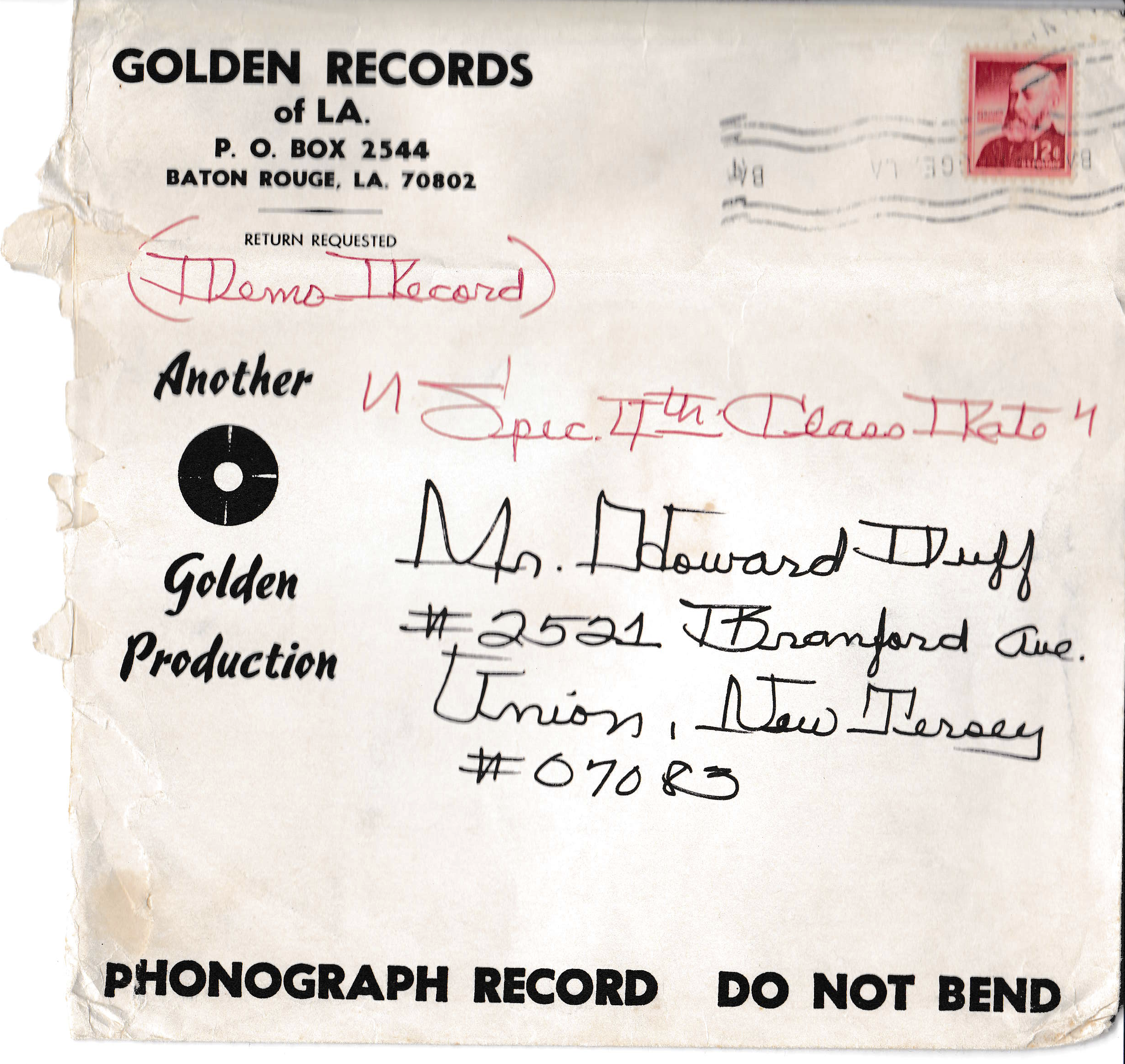 Golden Records contract envelope