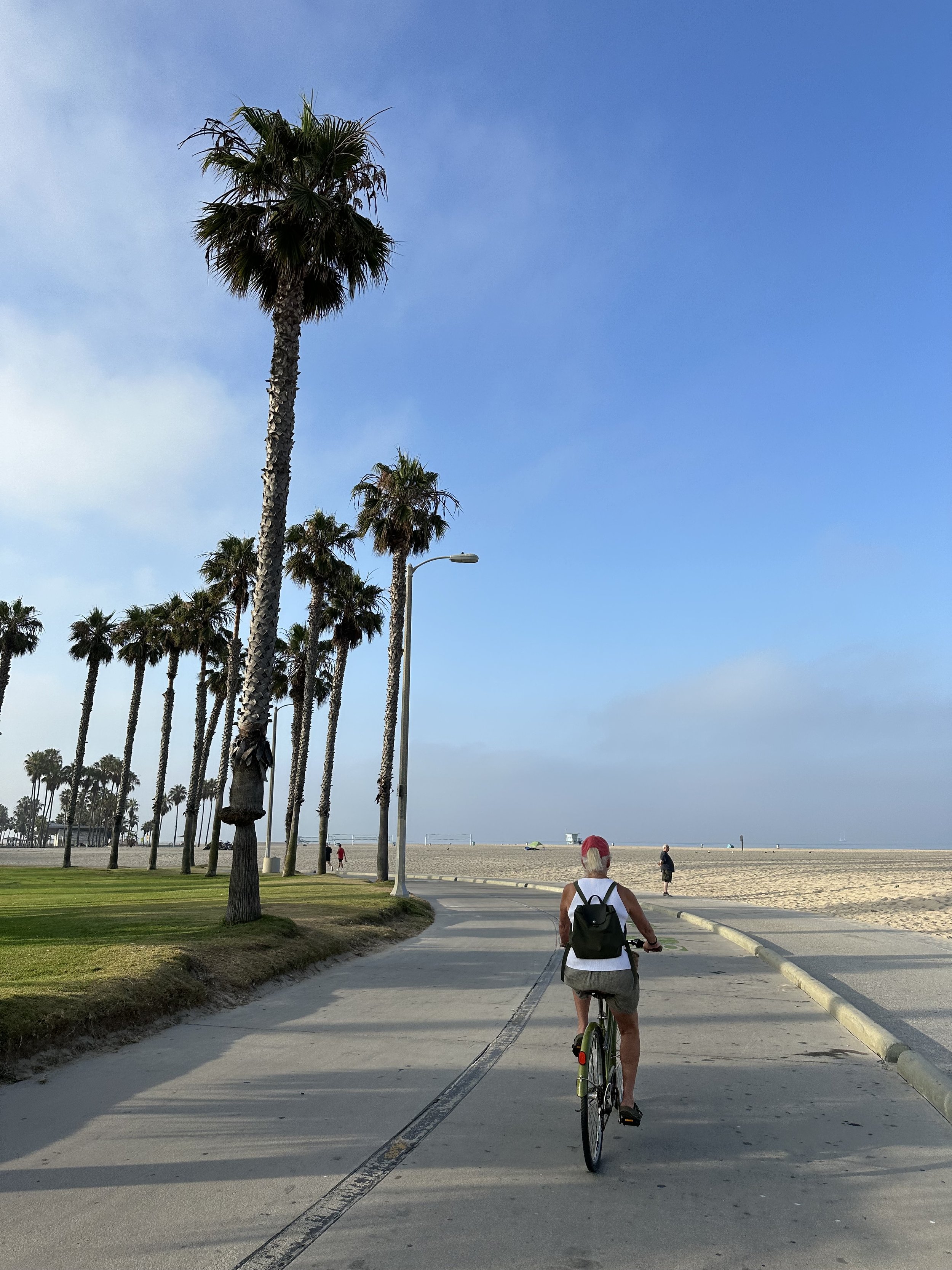 girl riding bike in Santa Monica