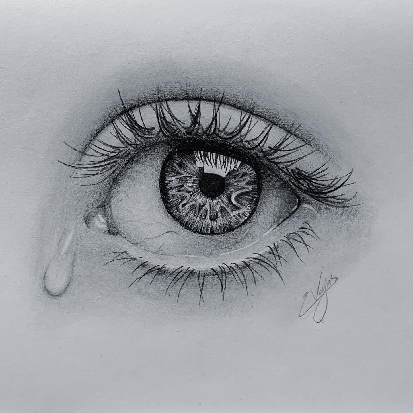 How to Draw a Realistic Eye with a Tear - YouTube