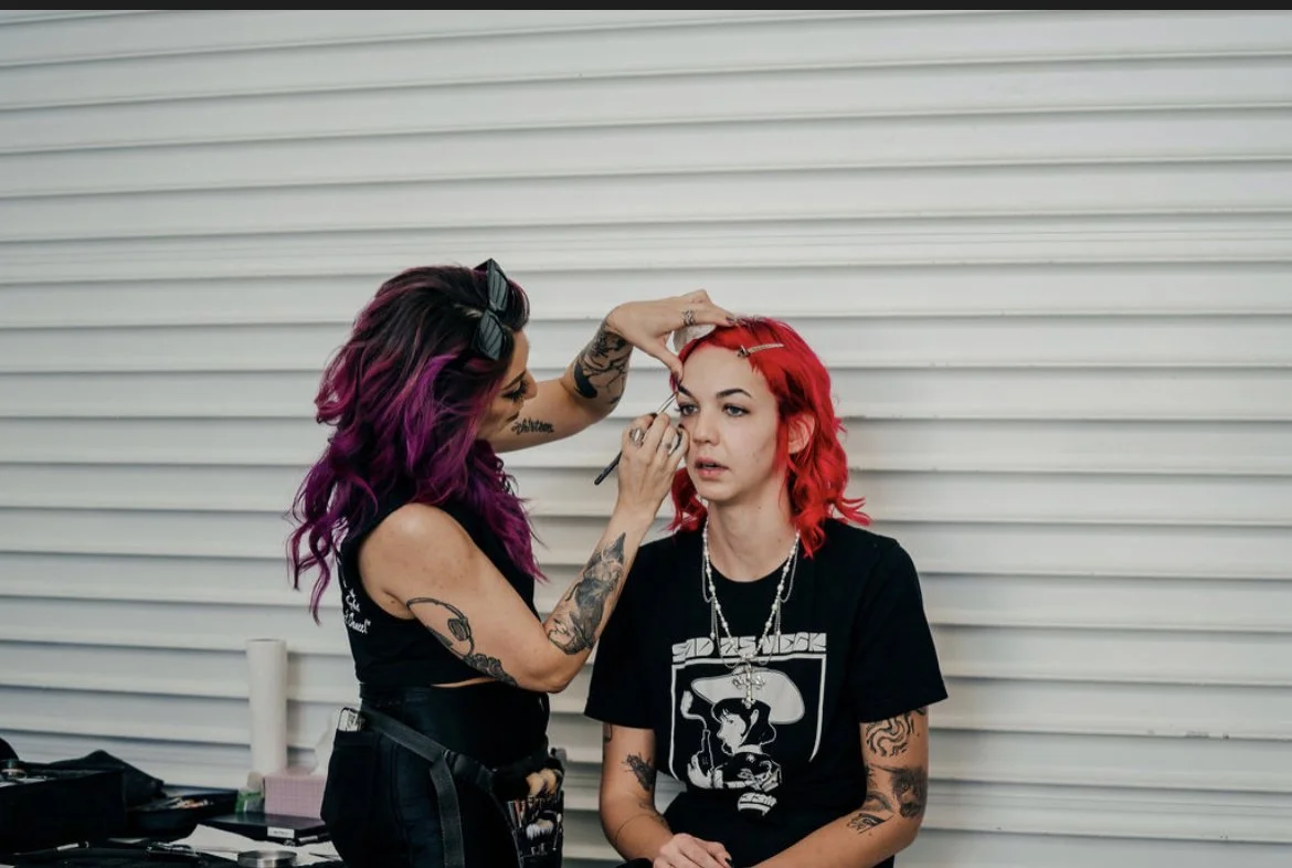 Andrea doing makeup