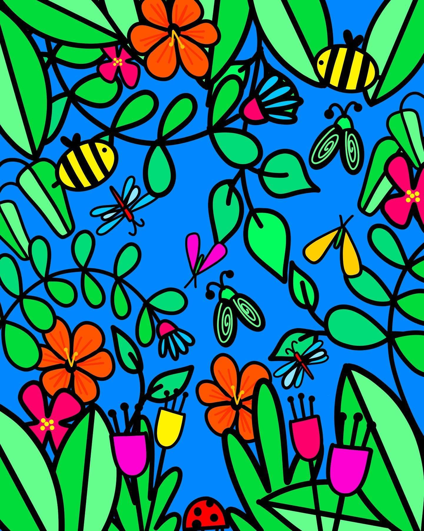 Drawing some little things on a relatively quiet evening 🍃 🐞 🐝🦋 ✍️ 

&mdash;&mdash;
#itsthelittlethings #drawingdaily #drawingoftheday #adobefresco #adobeart #adobeartist #ipadart #thursdaythoughts #thursdayvibes #floralart #gardenart #gardendraw